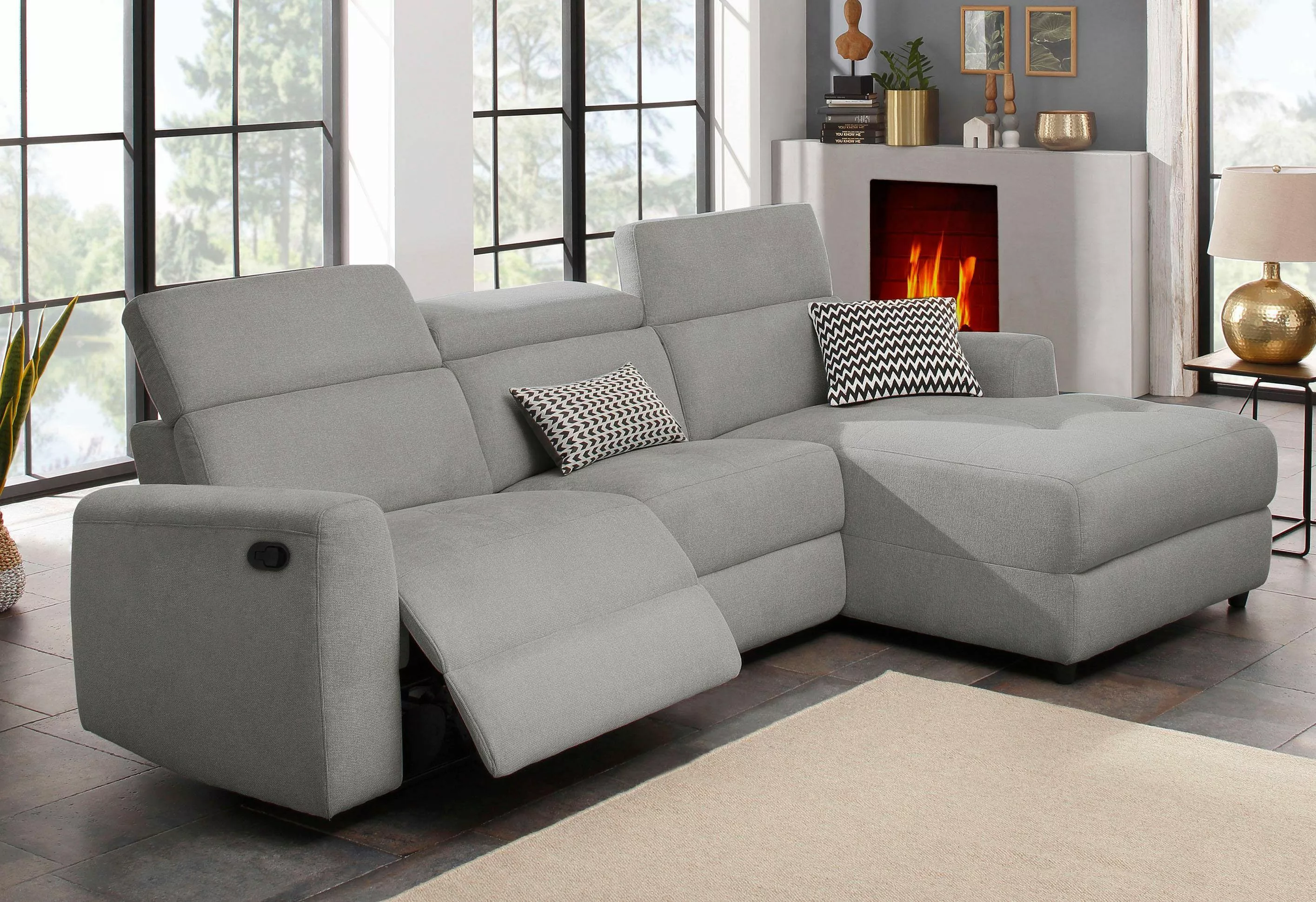 Home affaire Ecksofa "Sentrano, L-Form,", 275 cm, man. o. elektr. Relaxfunk günstig online kaufen