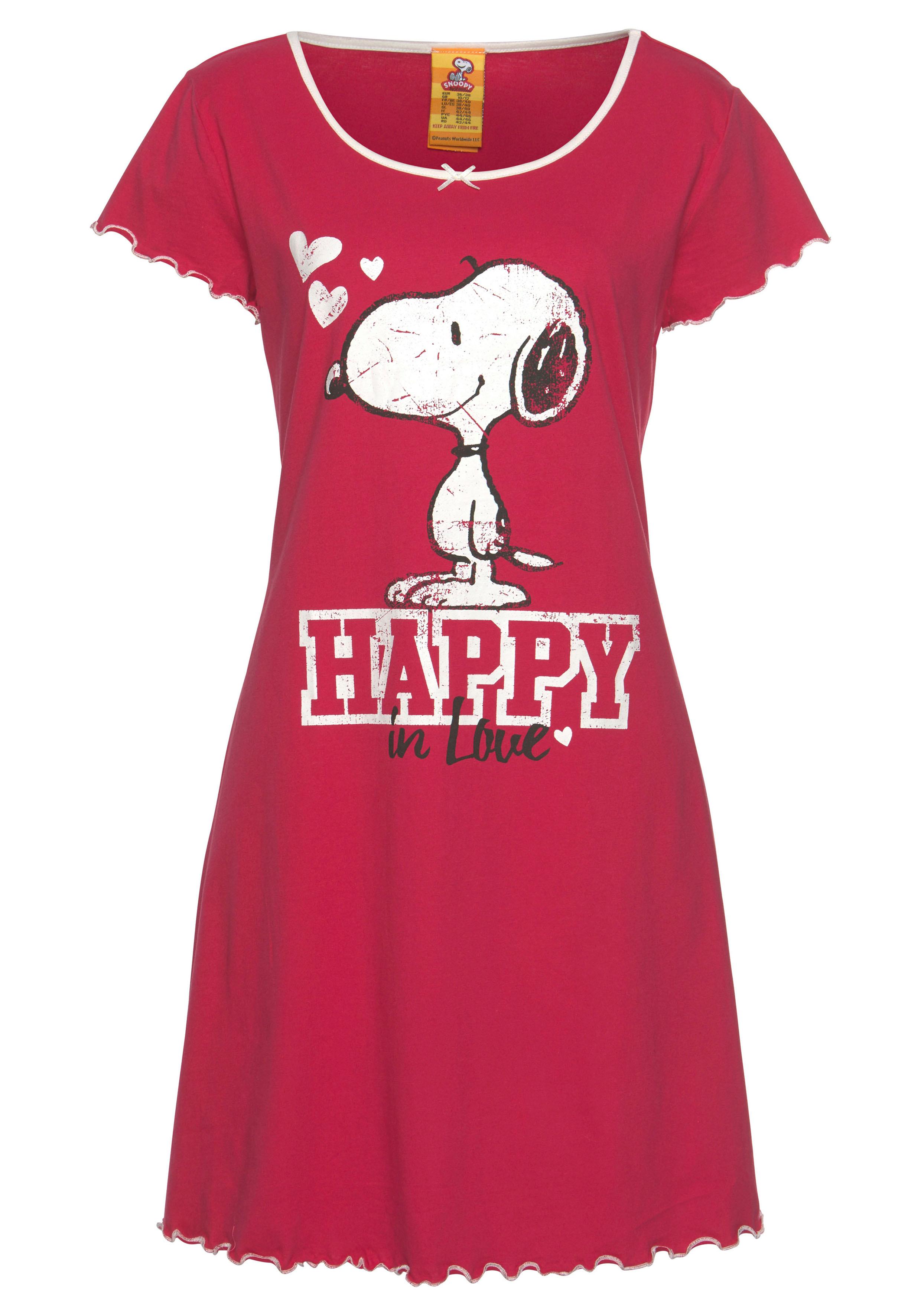 Peanuts Nachthemd, mit Snoopy Print und Kräuselsäumen günstig online kaufen