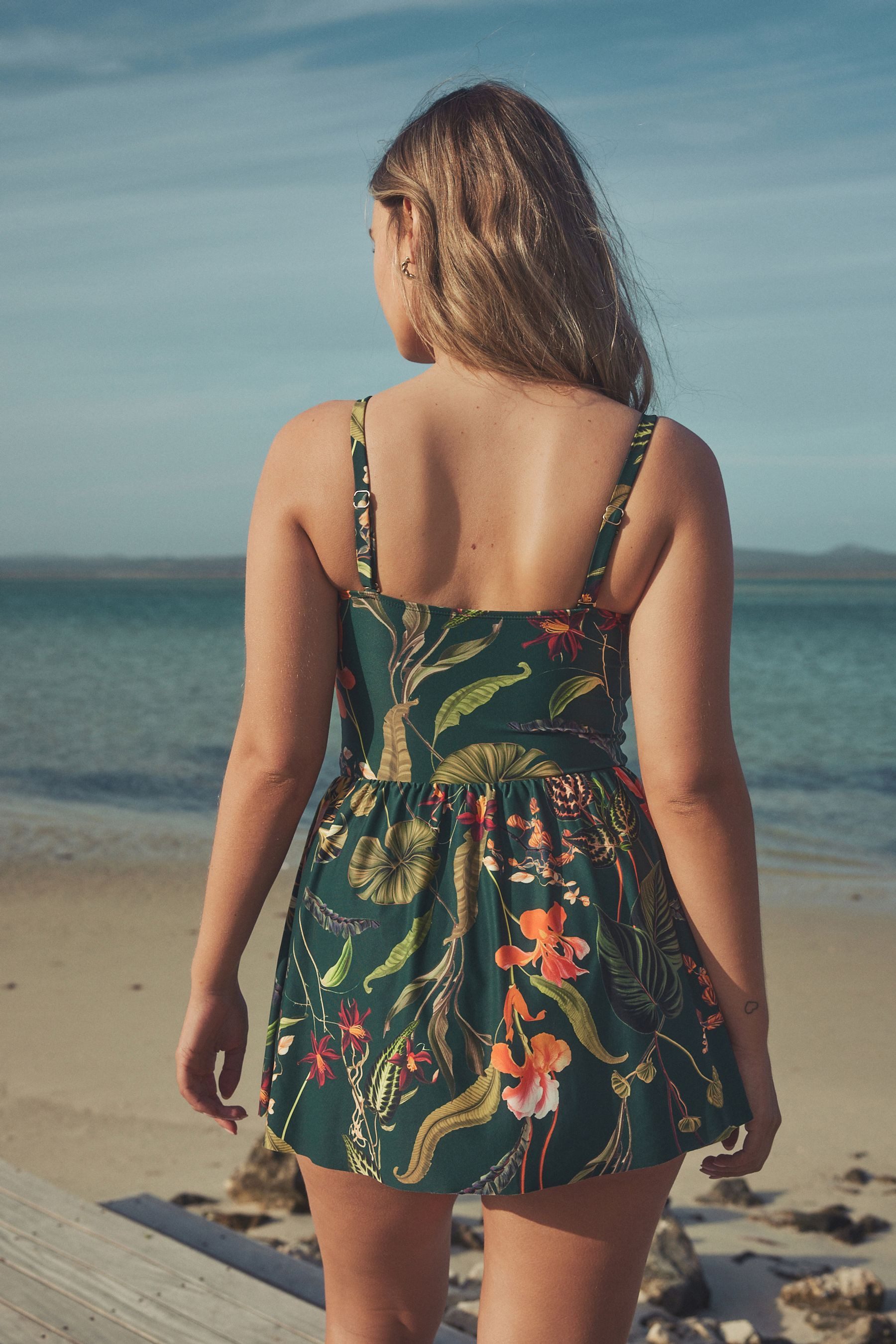 Next Badeanzug Formender, gesmokter Bandeau-Badeanzug mit günstig online kaufen