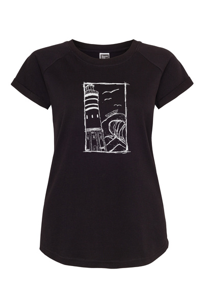 Leuchtturm Frauen Raglan T-shirt Biobaumwolle Ili4 günstig online kaufen