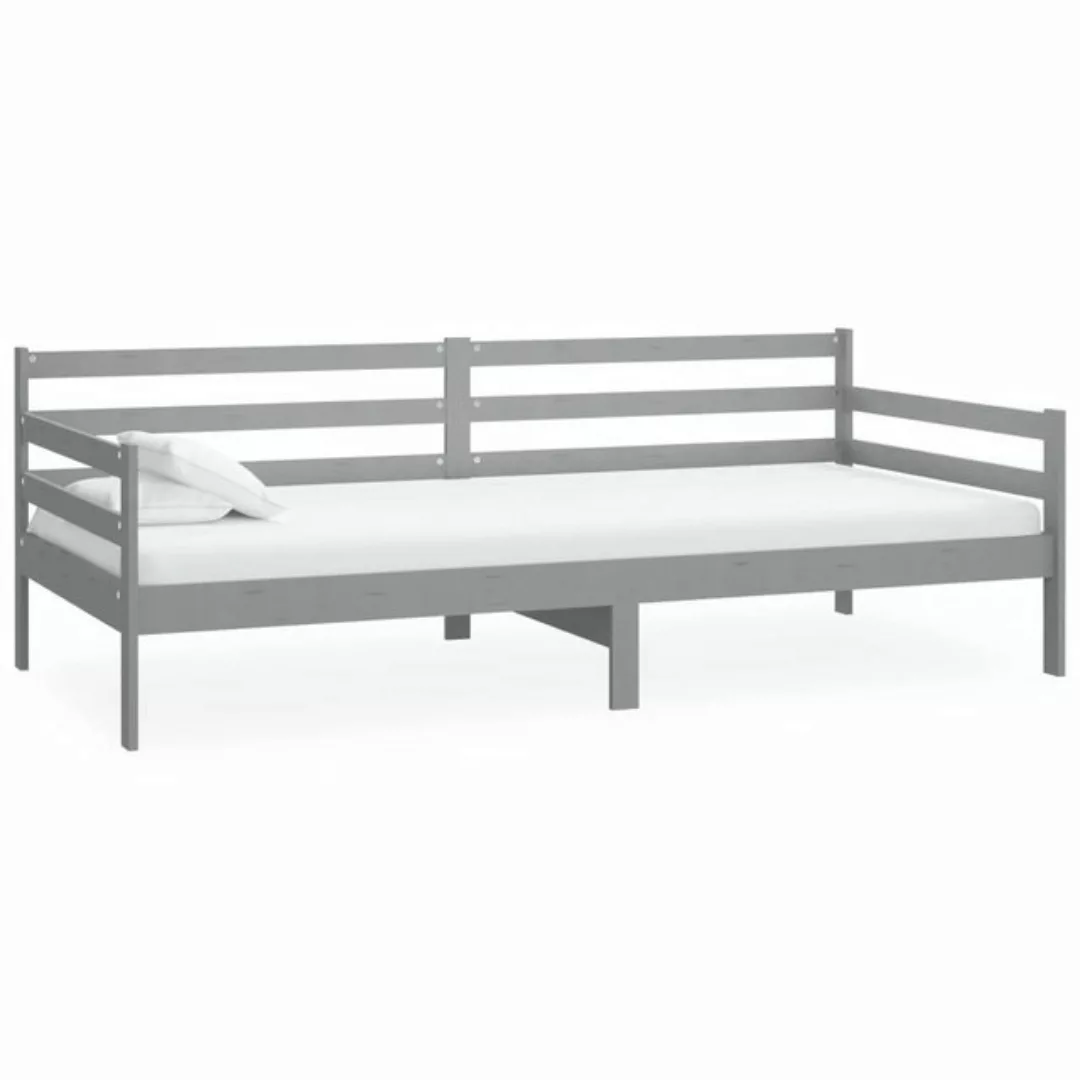 furnicato Bett Tagesbett mit Matratze 90x200 cm Grau Kiefer Massivholz (1-t günstig online kaufen