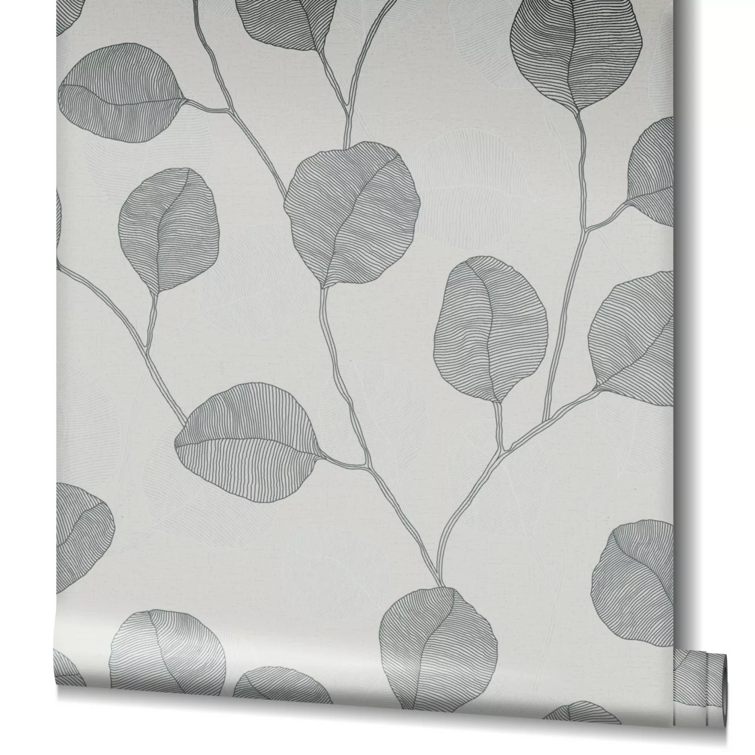 Marburg Vliestapete GZSZ Blattmotiv Floral 10,05 m x 0,53 m Grau FSC® günstig online kaufen