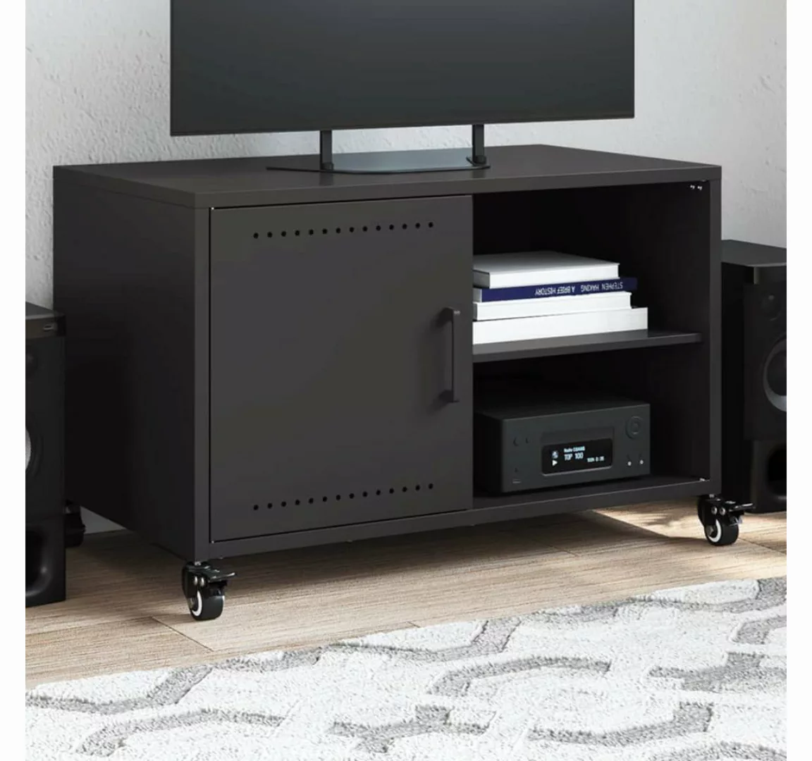 vidaXL Schrankmodule TV-Schrank Schwarz 68x39x43,5 cm Stahl günstig online kaufen