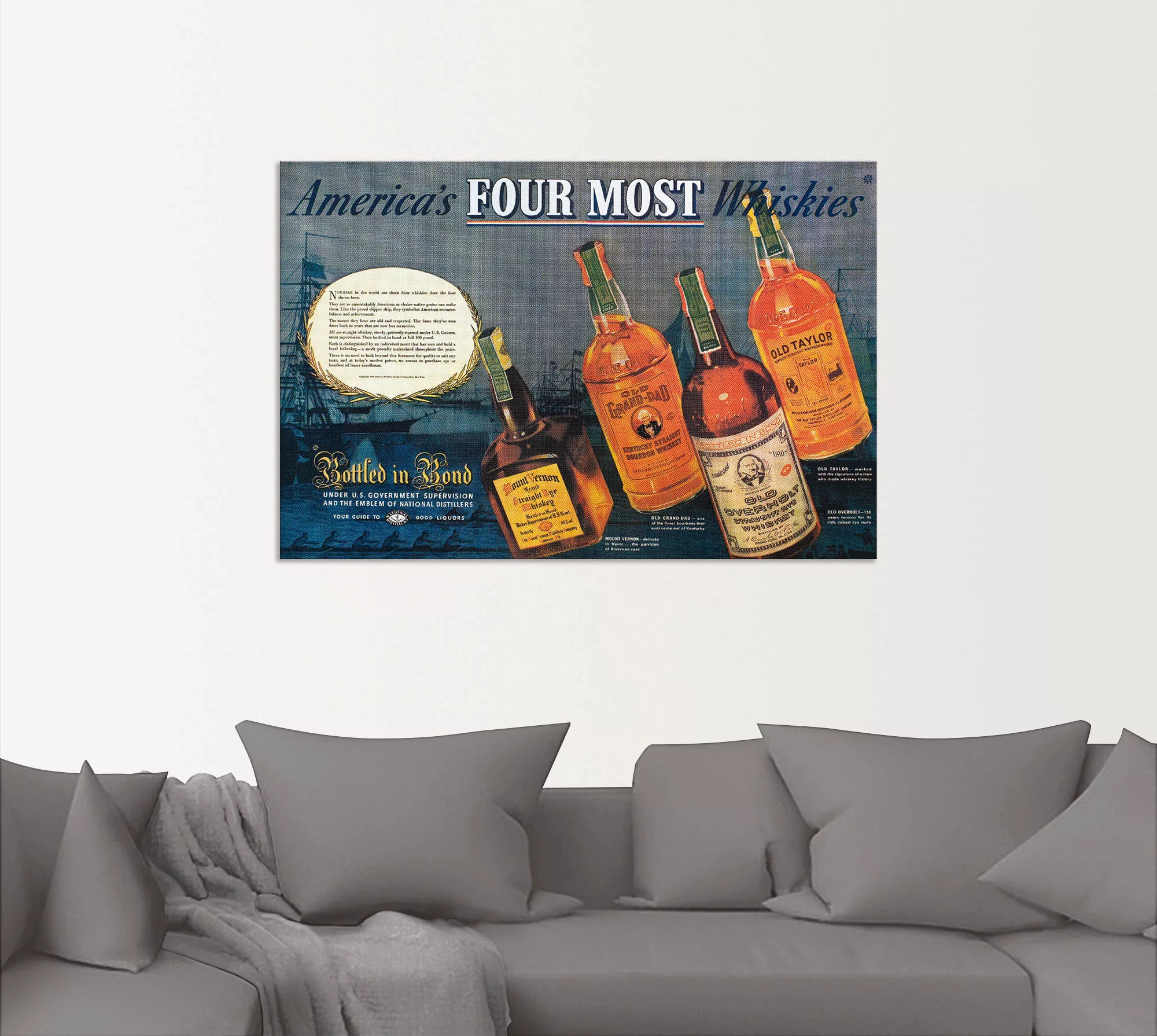 Artland Wandbild "Amerikanischer Whiskey, 1938", Ausstellungsplakate, (1 St günstig online kaufen