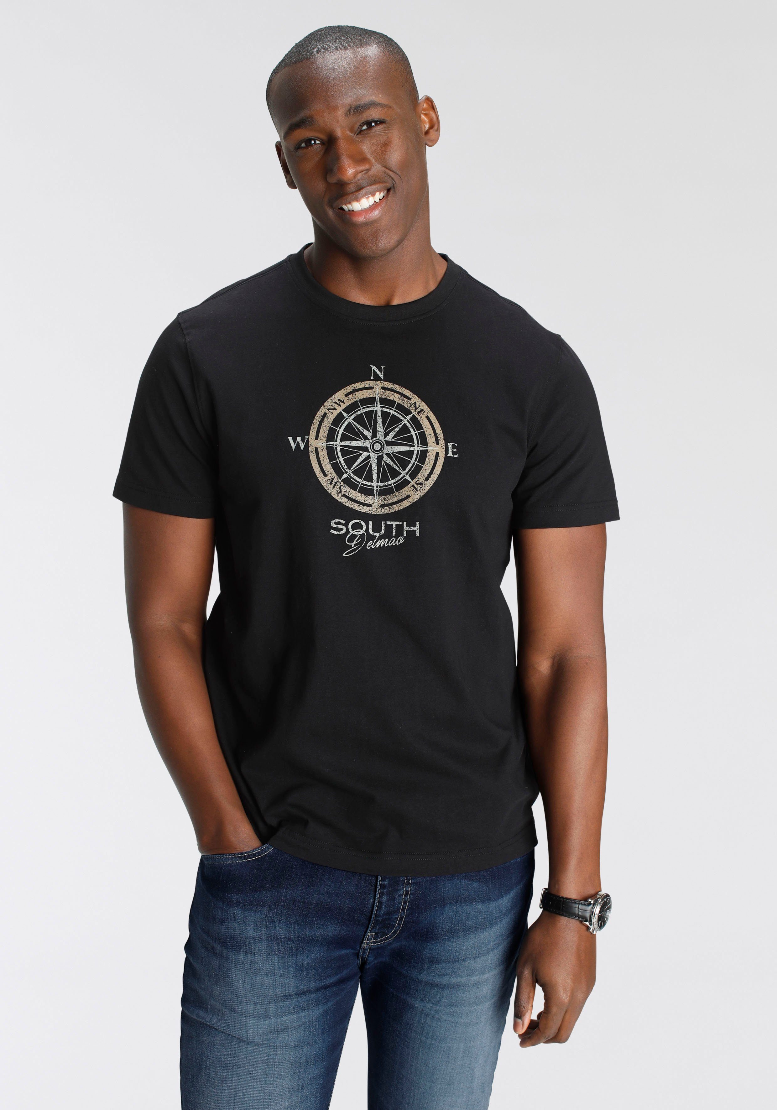 DELMAO T-Shirt Kurzarm, bedruckt, Rundhals, aus günstig online kaufen