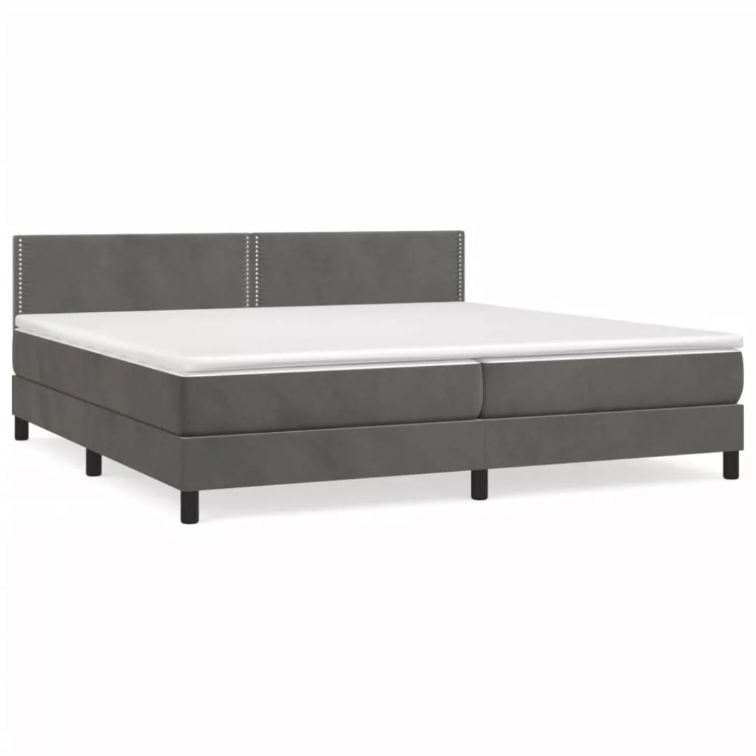 Vidaxl Boxspringbett Mit Matratze Dunkelgrau 200x200 Cm Samt günstig online kaufen