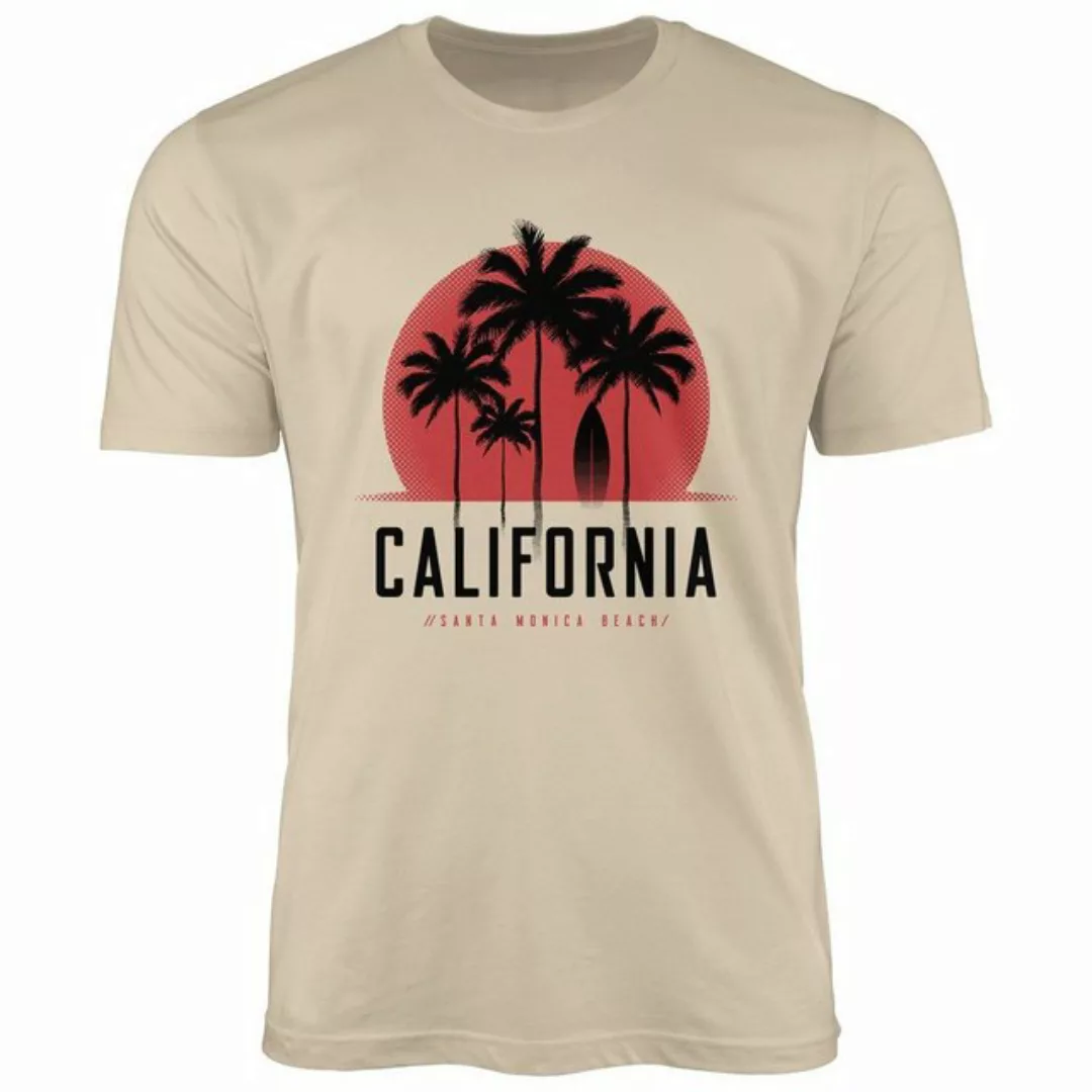 Neverless Print-Shirt Herren T-Shirt California Palmen Santa Monica Beach S günstig online kaufen