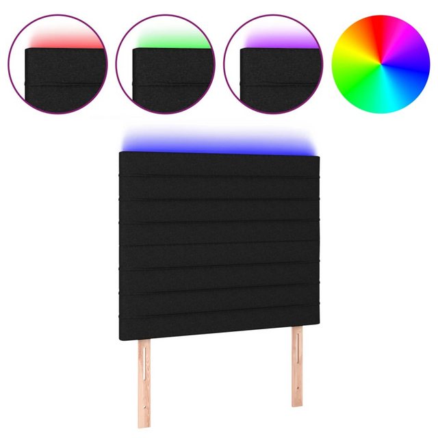 vidaXL Bett, LED Kopfteil Schwarz 80x5x118/128 cm Stoff günstig online kaufen