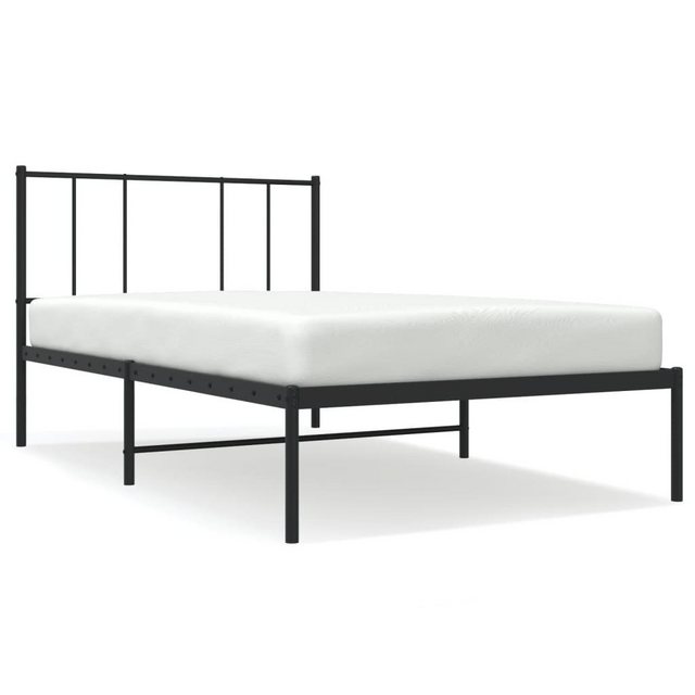 vidaXL Bettgestell, Bettrahmen mit Kopfteil Metall Schwarz 107x203 cm günstig online kaufen