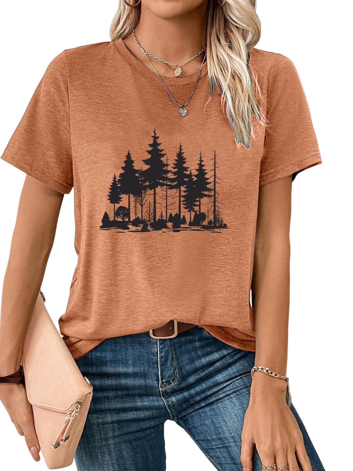 PYL Kurzarmbluse Bequemes Shirt Damen Kurzarm günstig online kaufen