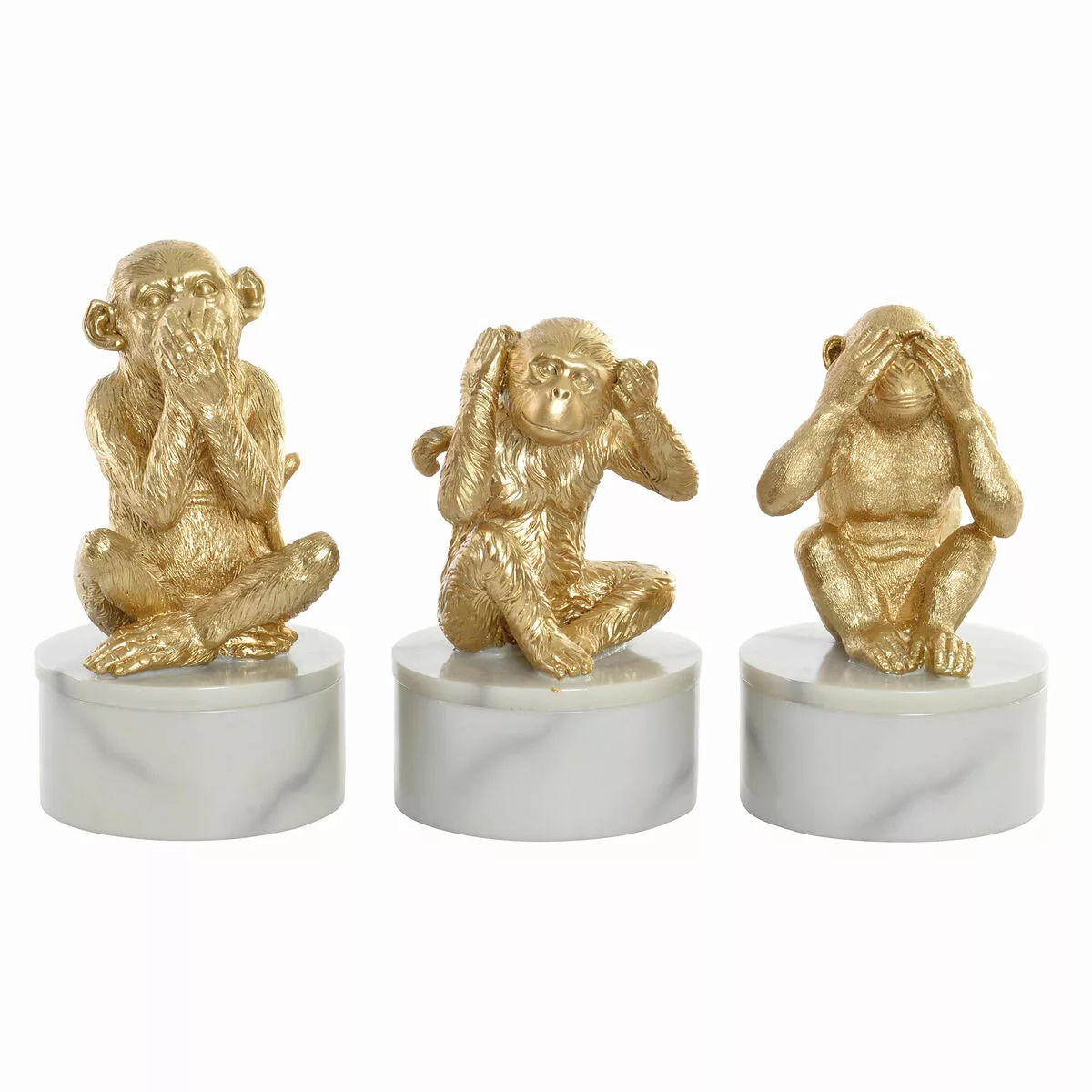 Deko-figur Dkd Home Decor Golden Weiß Harz Marmor Tropical Affen (10,5 X 10 günstig online kaufen