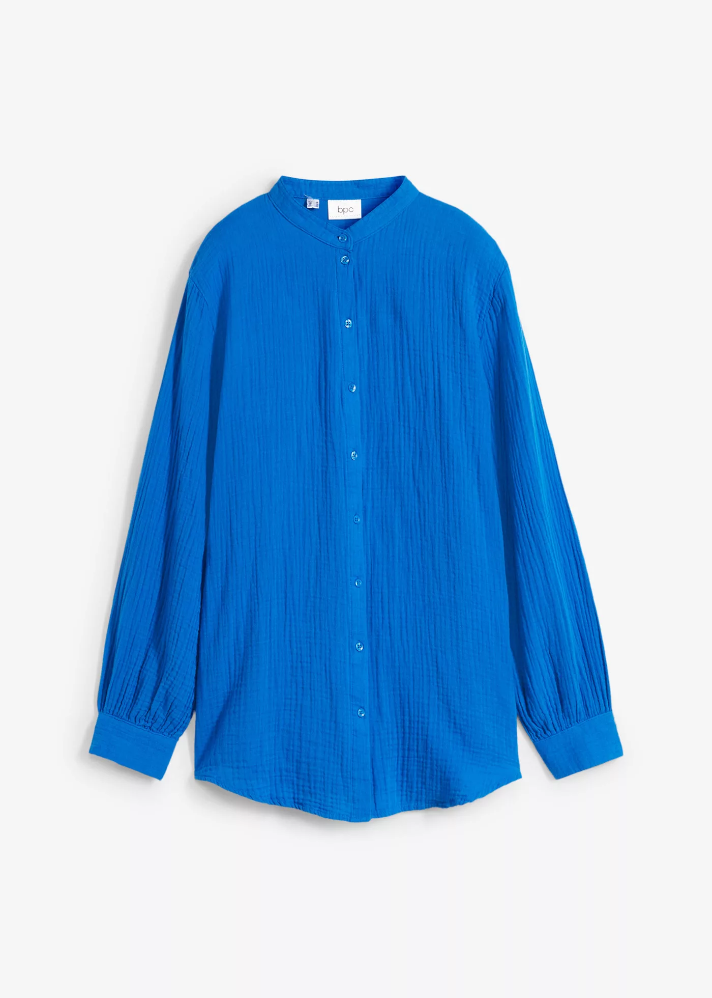 Oversized Musselin-Longbluse aus Baumwolle mit Seitenschlitzen günstig online kaufen