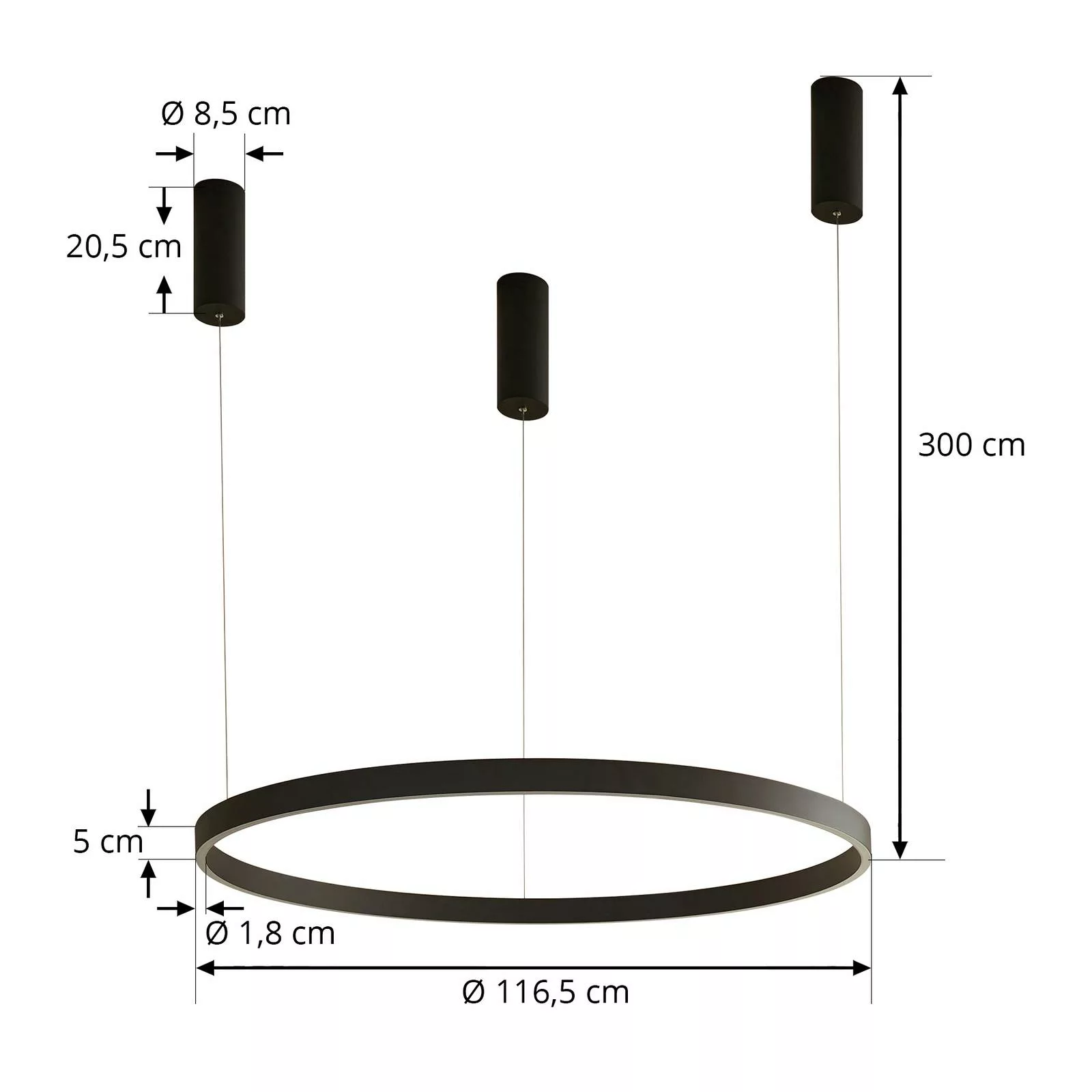 Arcchio Answin LED-Hängeleuchte 88 W schwarz günstig online kaufen