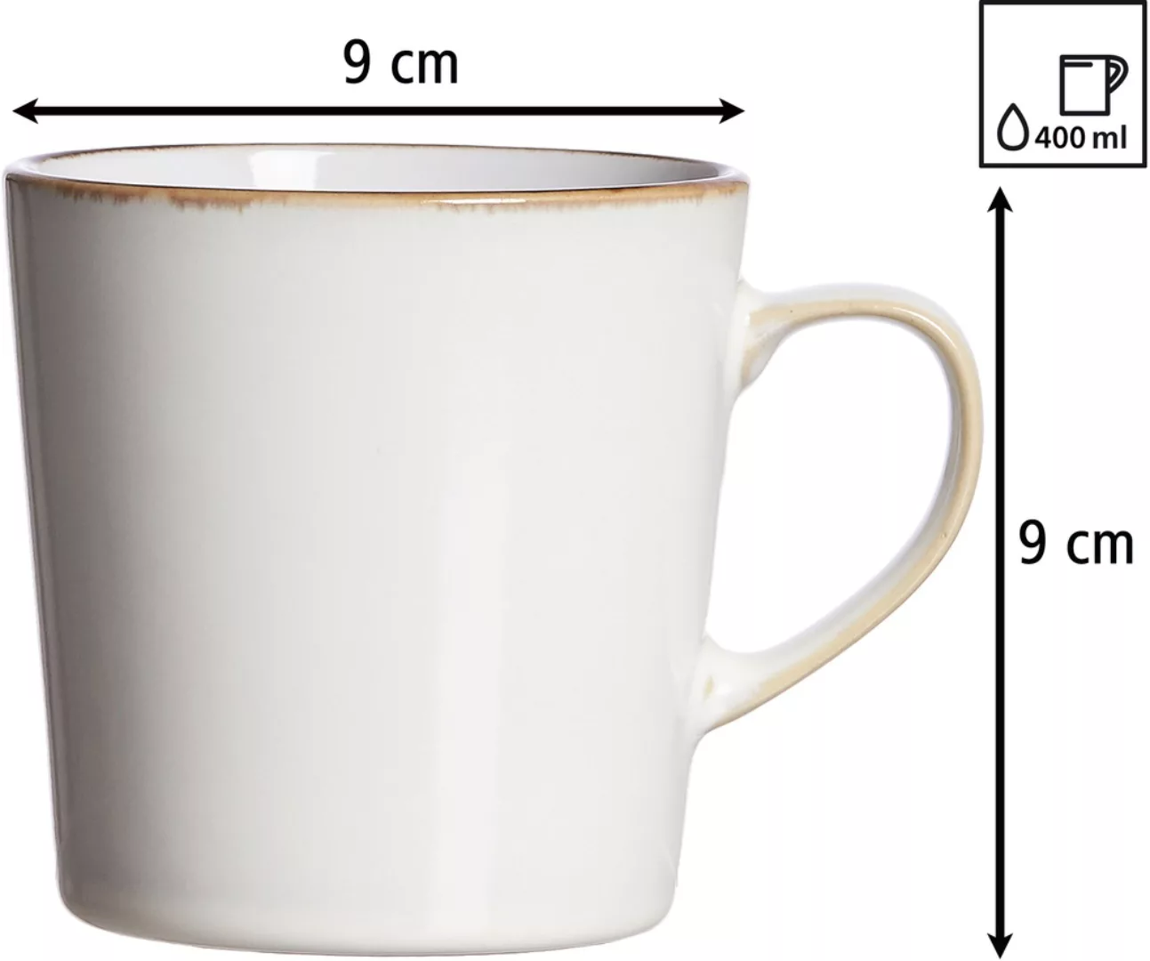 Ritzenhoff & Breker Becher »Kaffeebecher-Set Visby 6tlg, Weiß«, (Set, 6 tlg günstig online kaufen