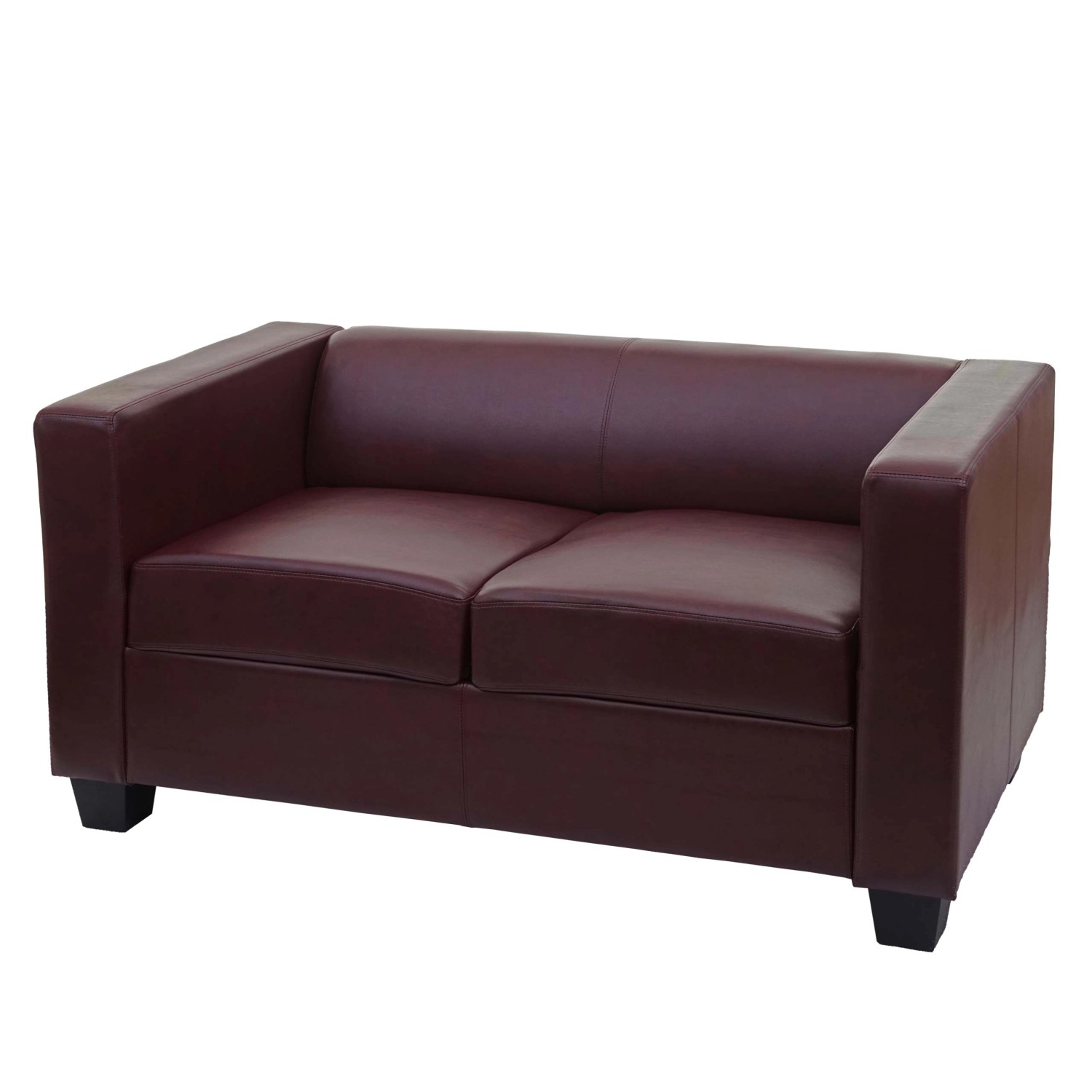 MCW 2er Sofa Lille Kunstleder Rot-Braun günstig online kaufen