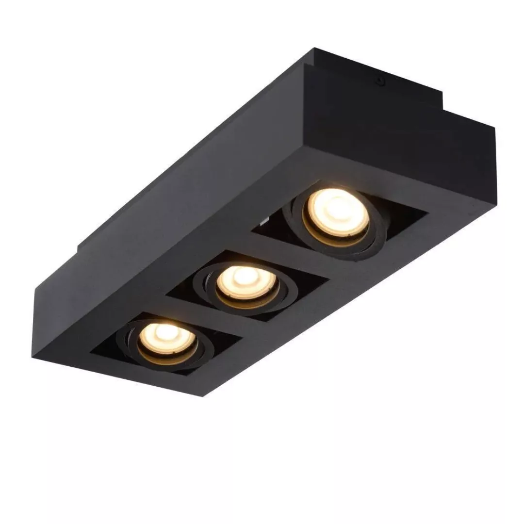 LED Deckenleuchte Xirax GU10 3x5W  in Schwarz 3-flammig günstig online kaufen