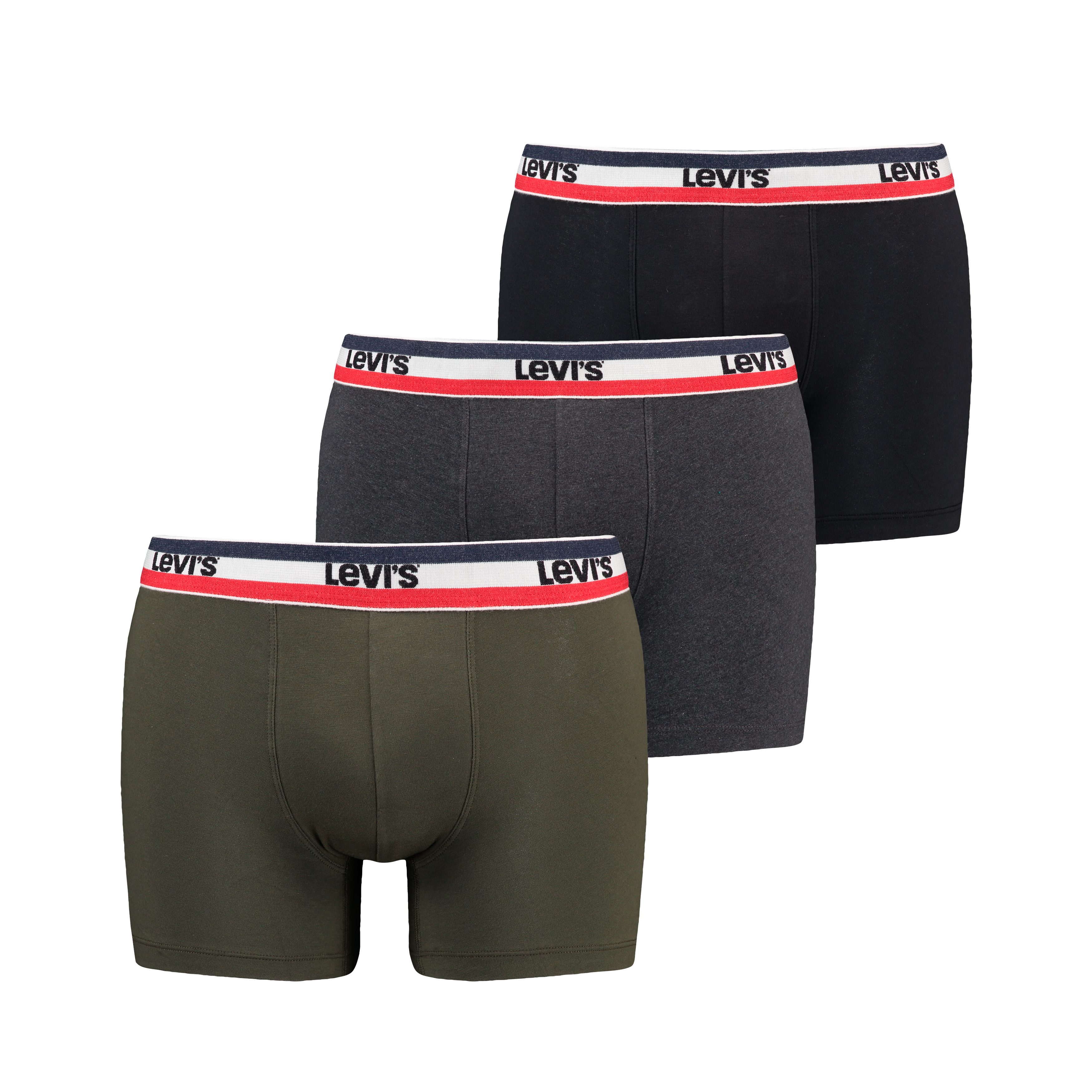 Levi's 3-er Set Boxer Briefs Blau, Khaki & Grau günstig online kaufen