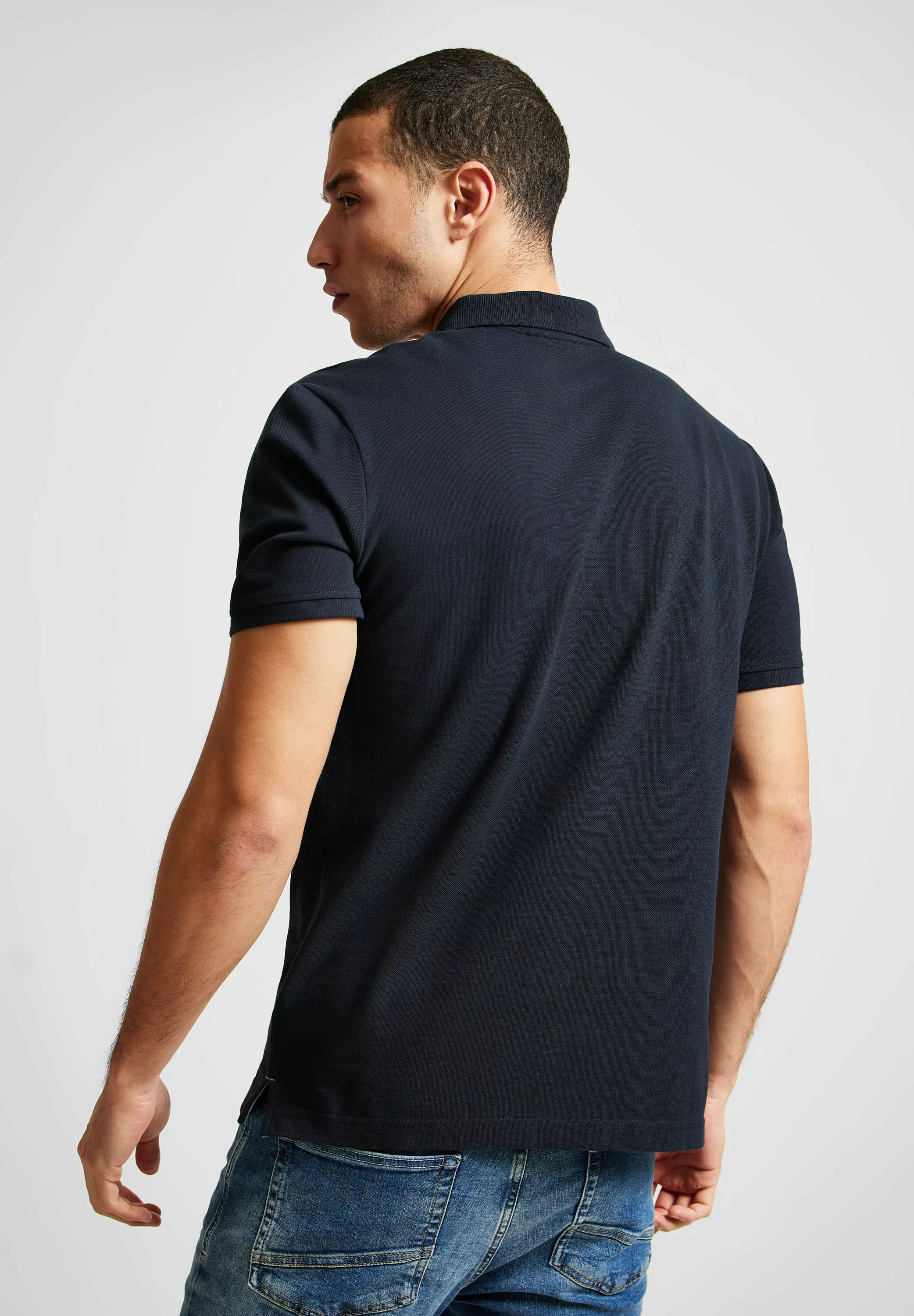 STREET ONE MEN Poloshirt in Unifarbe günstig online kaufen