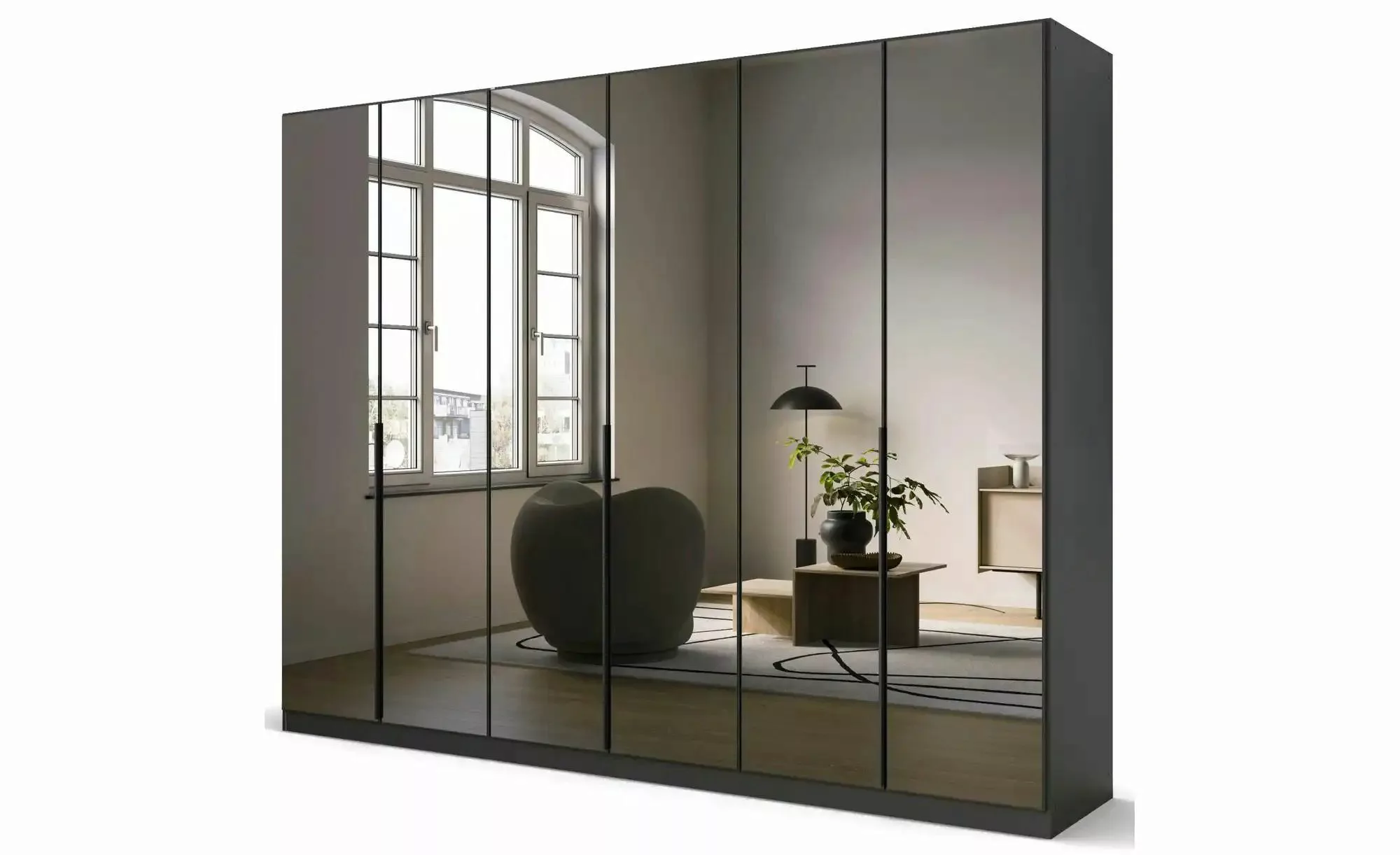 Drehtürenschrank  Selah ¦ grau ¦ Maße (cm): B: 271 H: 210 Schränke > Kleide günstig online kaufen