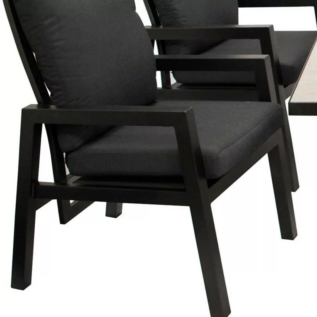 Balkonmöbel Set mit hoher Lehne sechs Stühle (siebenteilig) günstig online kaufen