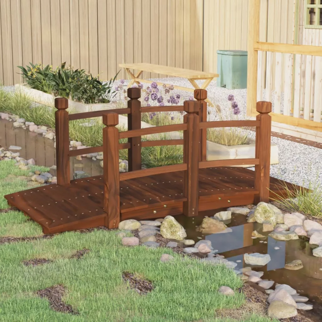 vidaXL Zierbrücke Gartenbrücke mit Geländer 150x67x56 günstig online kaufen