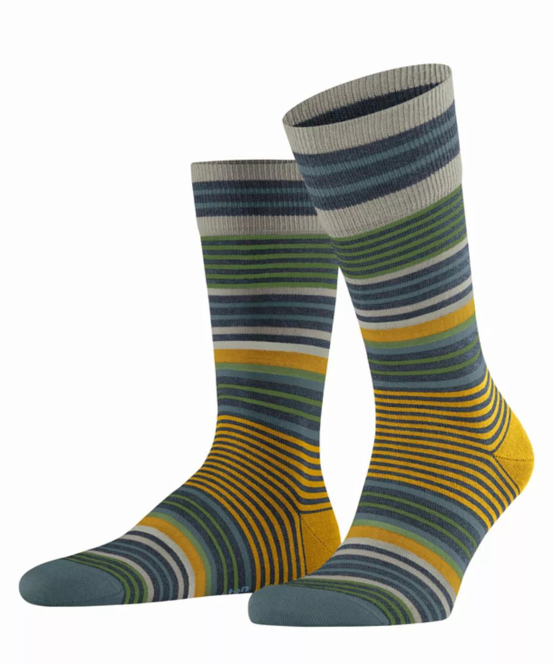 Burlington Stripe Herren Socken, 40-46, Mehrfarbig, Streifen, Schurwolle, 2 günstig online kaufen