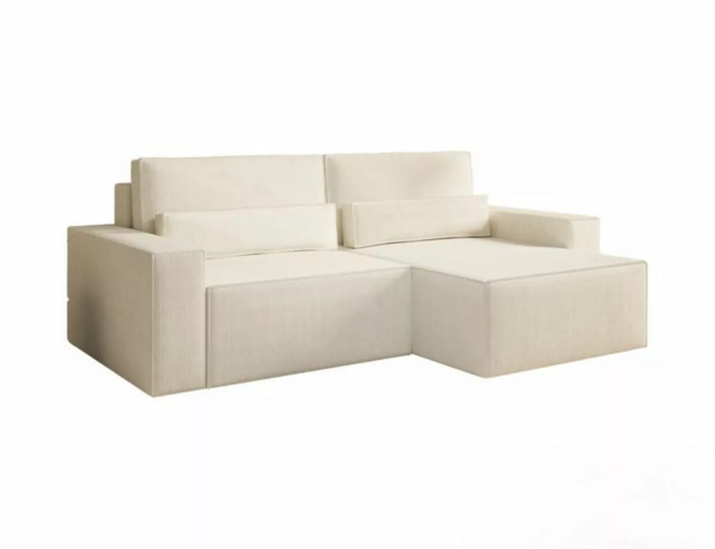 MOEBLO Ecksofa DENVER MINI aus Cord, Ottomane beidseitig montierbar Couch C günstig online kaufen