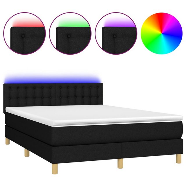 vidaXL Boxspringbett Bett Boxspringbett komplett mit Matratze & LED Stoff ( günstig online kaufen