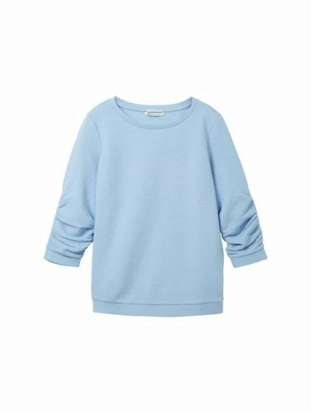 TOM TAILOR Denim T-Shirt structured sweat, Soft Charming Blue günstig online kaufen