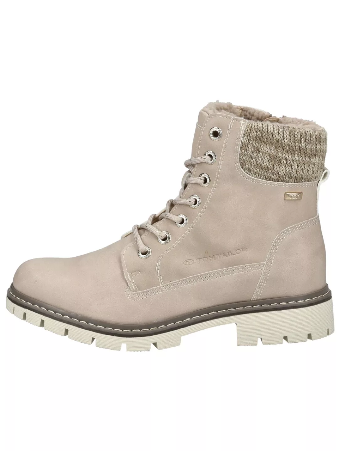 TOM TAILOR Schnürstiefelette "Tom Tailor Stiefelette Lederimitat/Textil" günstig online kaufen