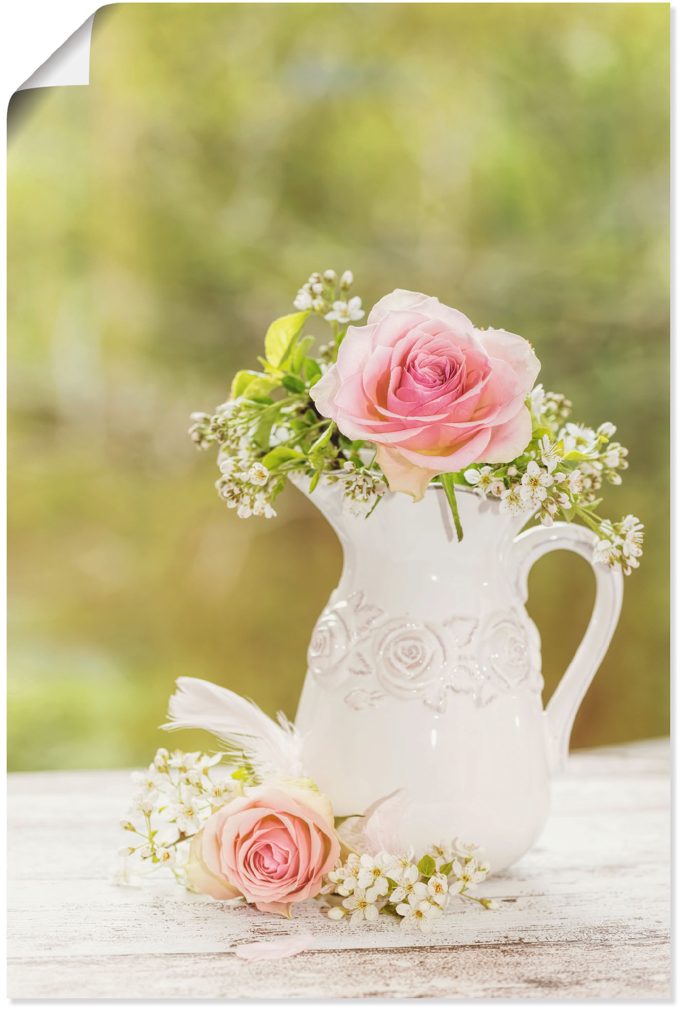 Artland Wandbild »Vintage Rosen in Vase«, Blumen, (1 St.), als Alubild, Out günstig online kaufen