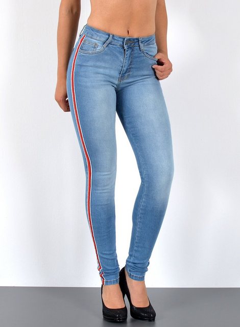 ESRA Skinny-fit-Jeans Damen High Waist Skinny Jeans mit Streifen bis Große günstig online kaufen