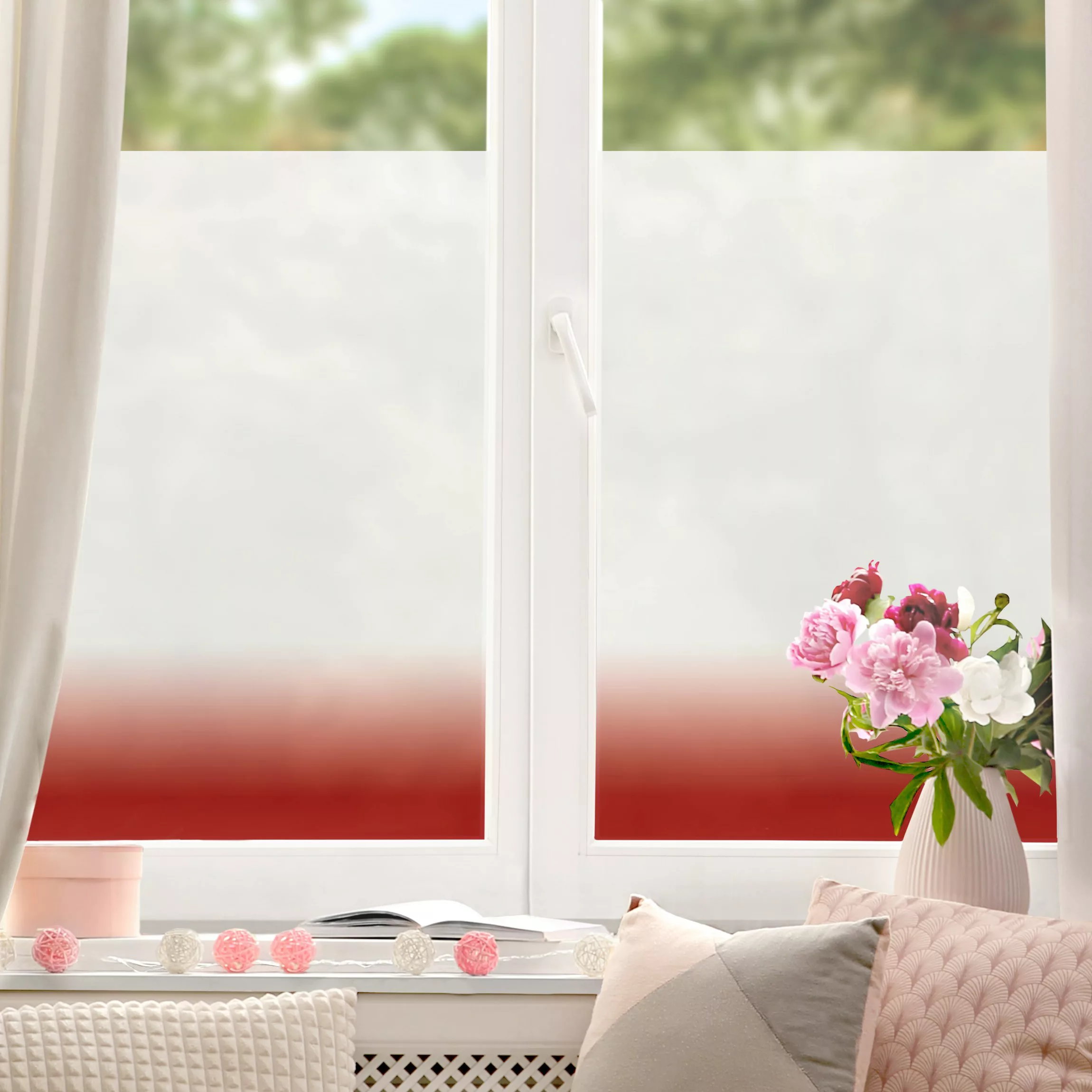 Fensterfolie Dip-Dye Rot günstig online kaufen