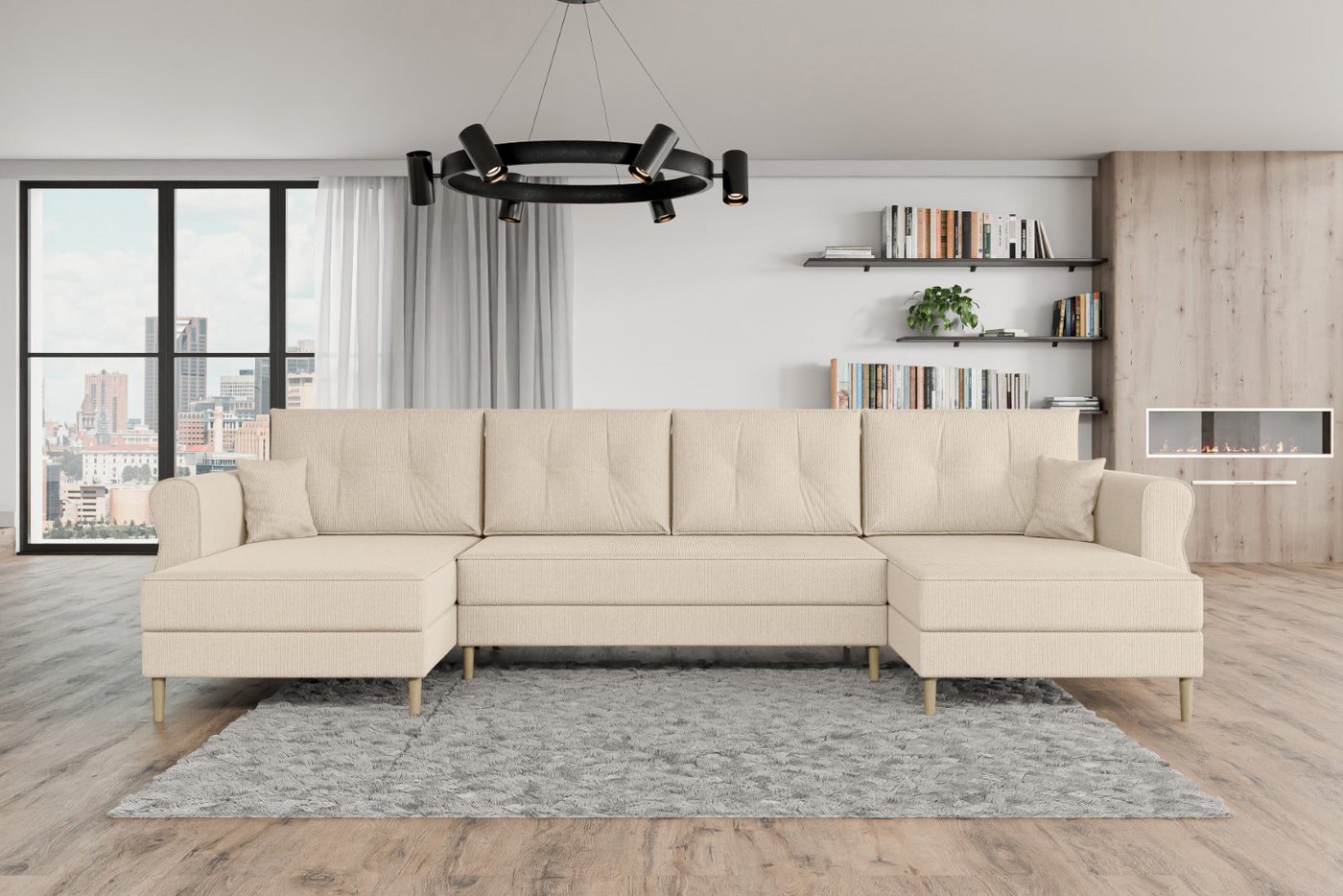 ALTDECOR Wohnlandschaft HERMES-U, Couch mit Schlaffunktion, Wohnzimmer - Wo günstig online kaufen