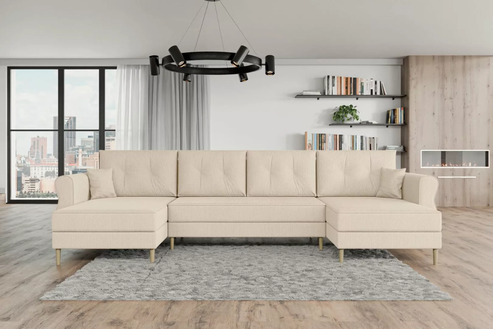 ALTDECOR Wohnlandschaft HERMES-U, Couch mit Schlaffunktion, Stauraum Ecksof günstig online kaufen