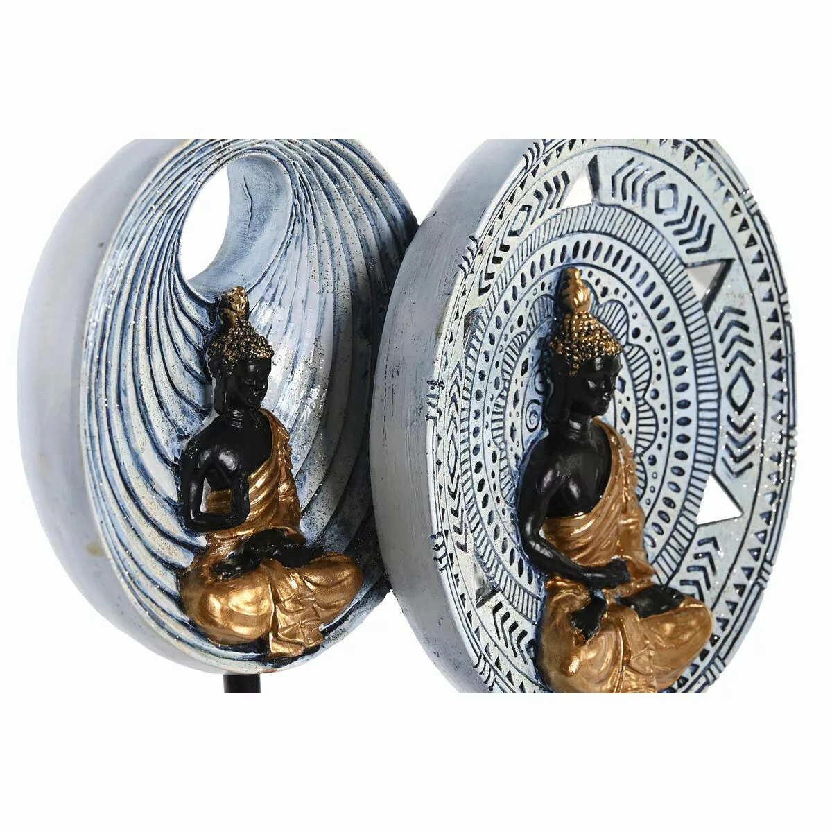 Deko-figur Dkd Home Decor Beige Blau Metall Buddha Harz Orientalisch (25 X günstig online kaufen