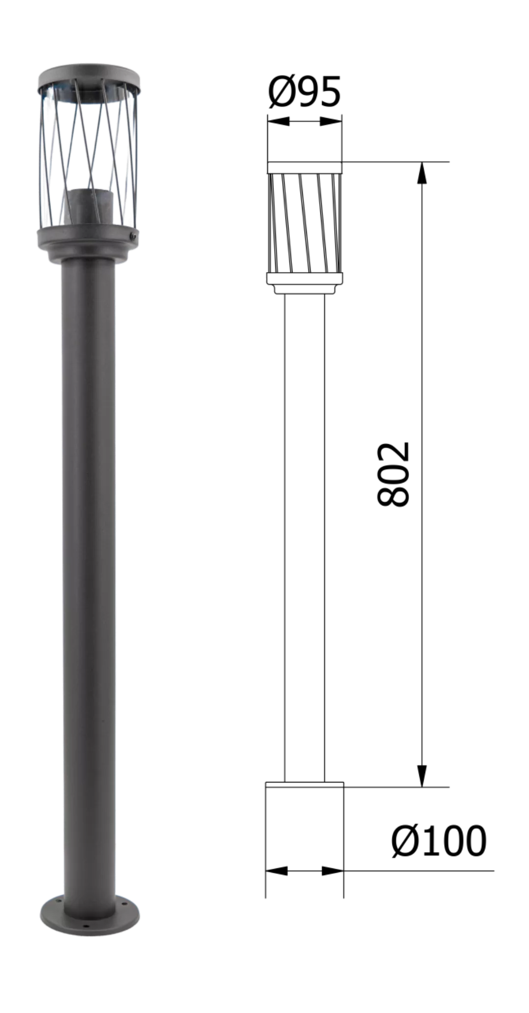 Standleuchte Kerta IP44 80cm E27 230Volt günstig online kaufen