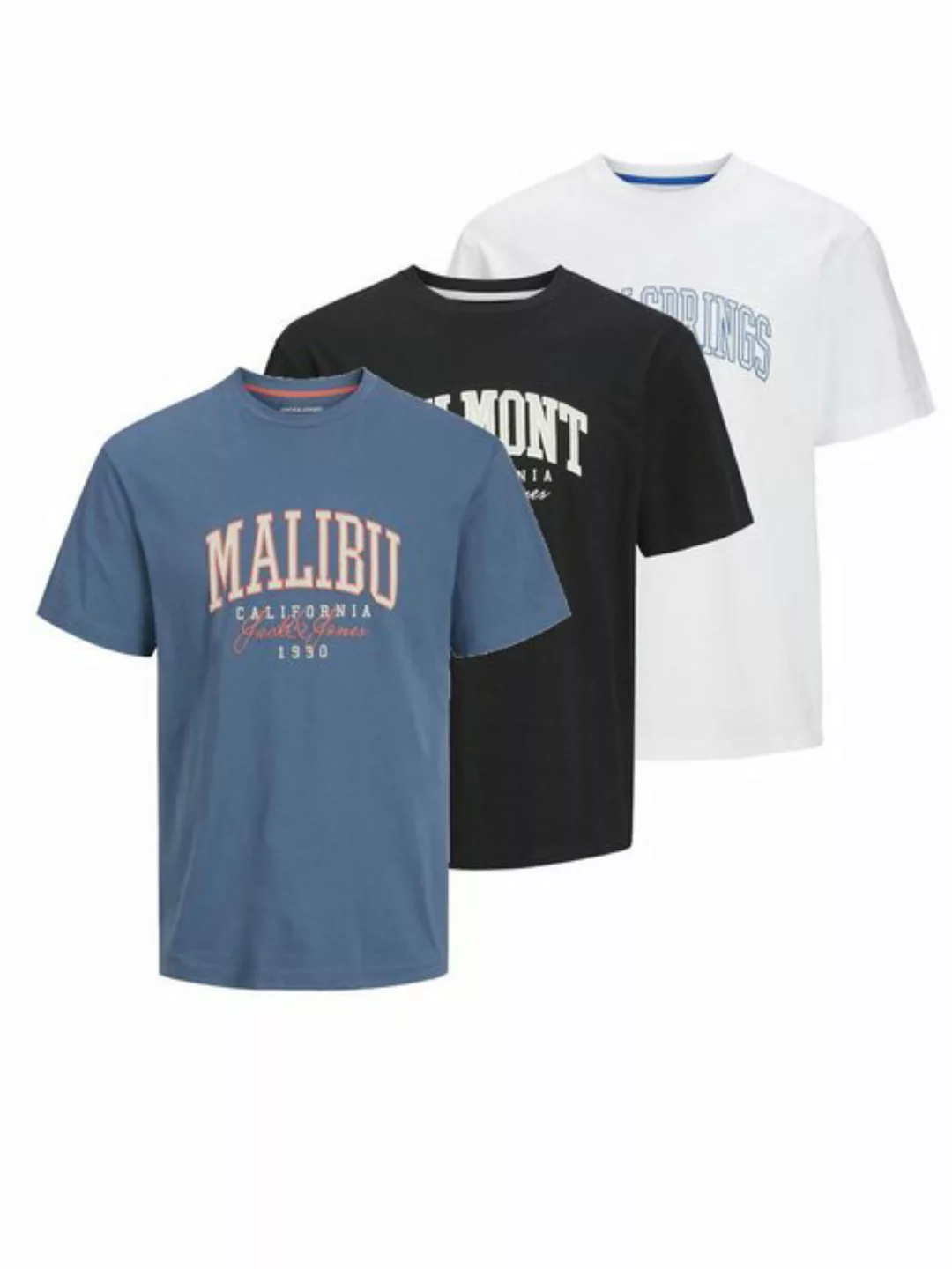 Jack & Jones T-Shirt JACK & JONES Male T-Shirt 3er-Pack Logo Rundhals T-Shi günstig online kaufen