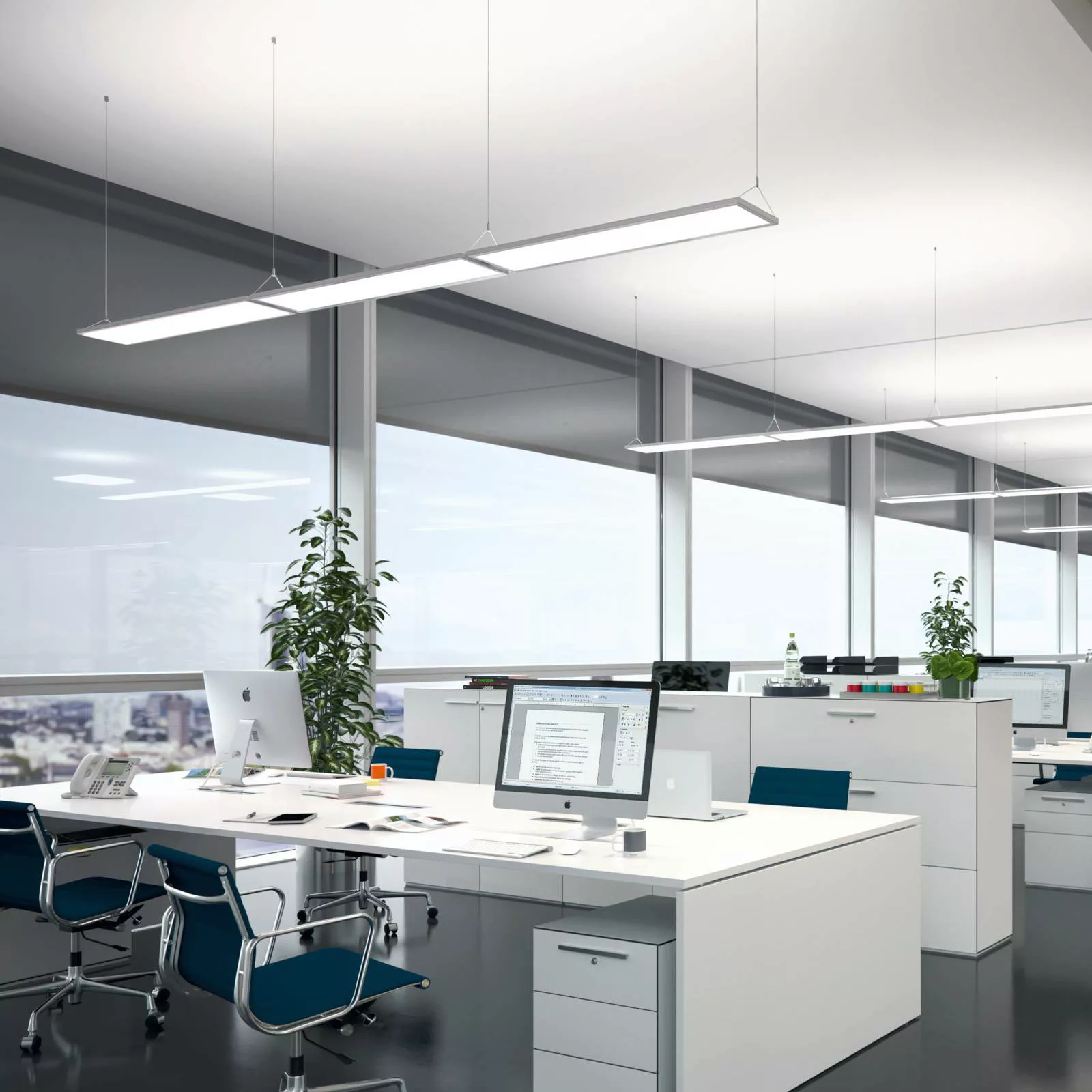 LED-Hängeleuchte IDOO für Büros 49W, weiß günstig online kaufen