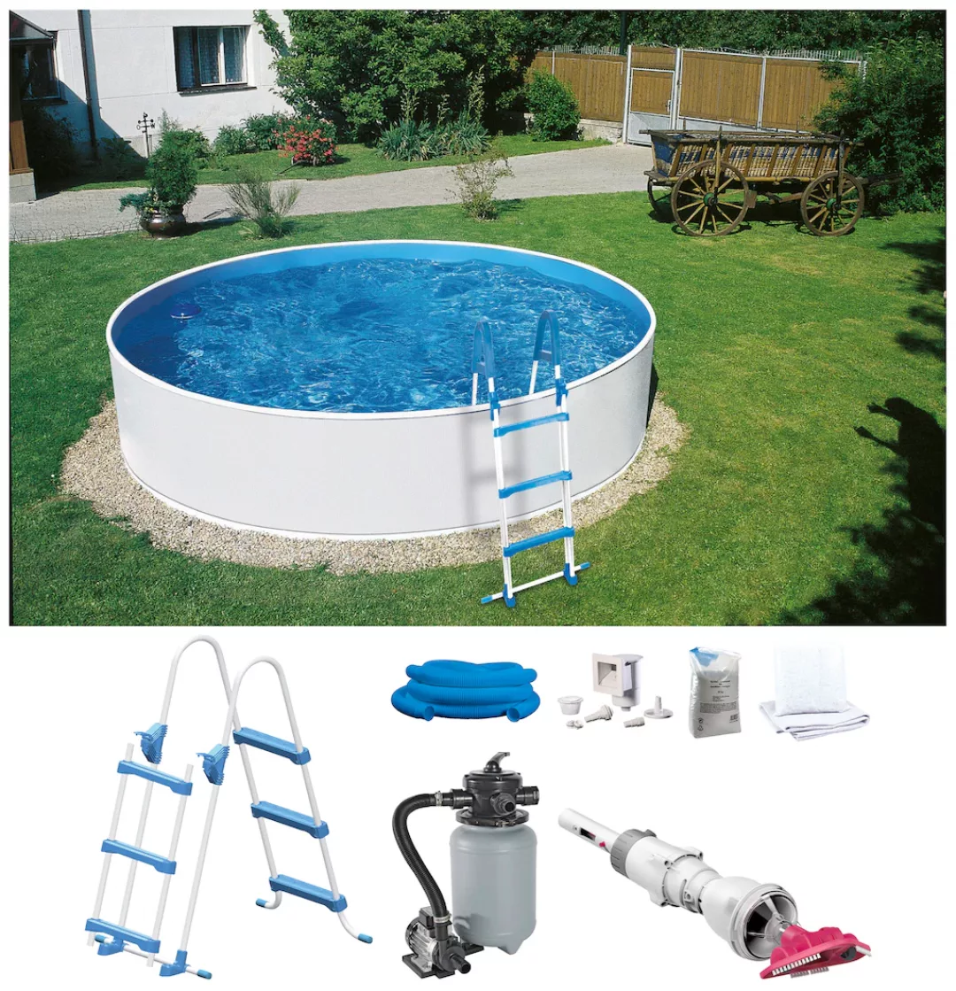 my POOL BWT Rundpool, (Spar-Set, 7 tlg.), Inkl. Akku-Bodensauger BWT BC 02 günstig online kaufen