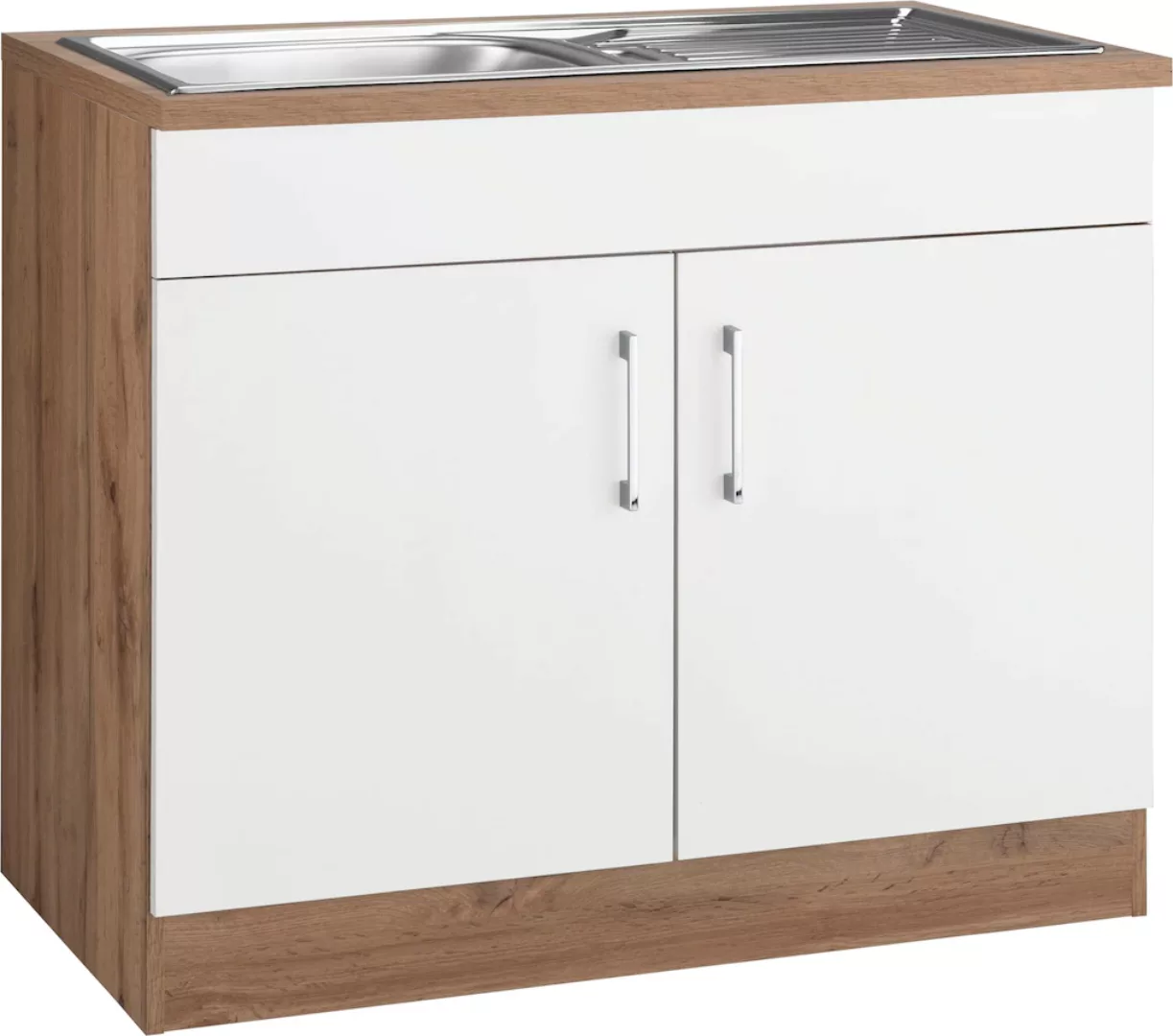 KOCHSTATION Spülenschrank "KS-Colmar", 100 cm, mit Metallgriff günstig online kaufen