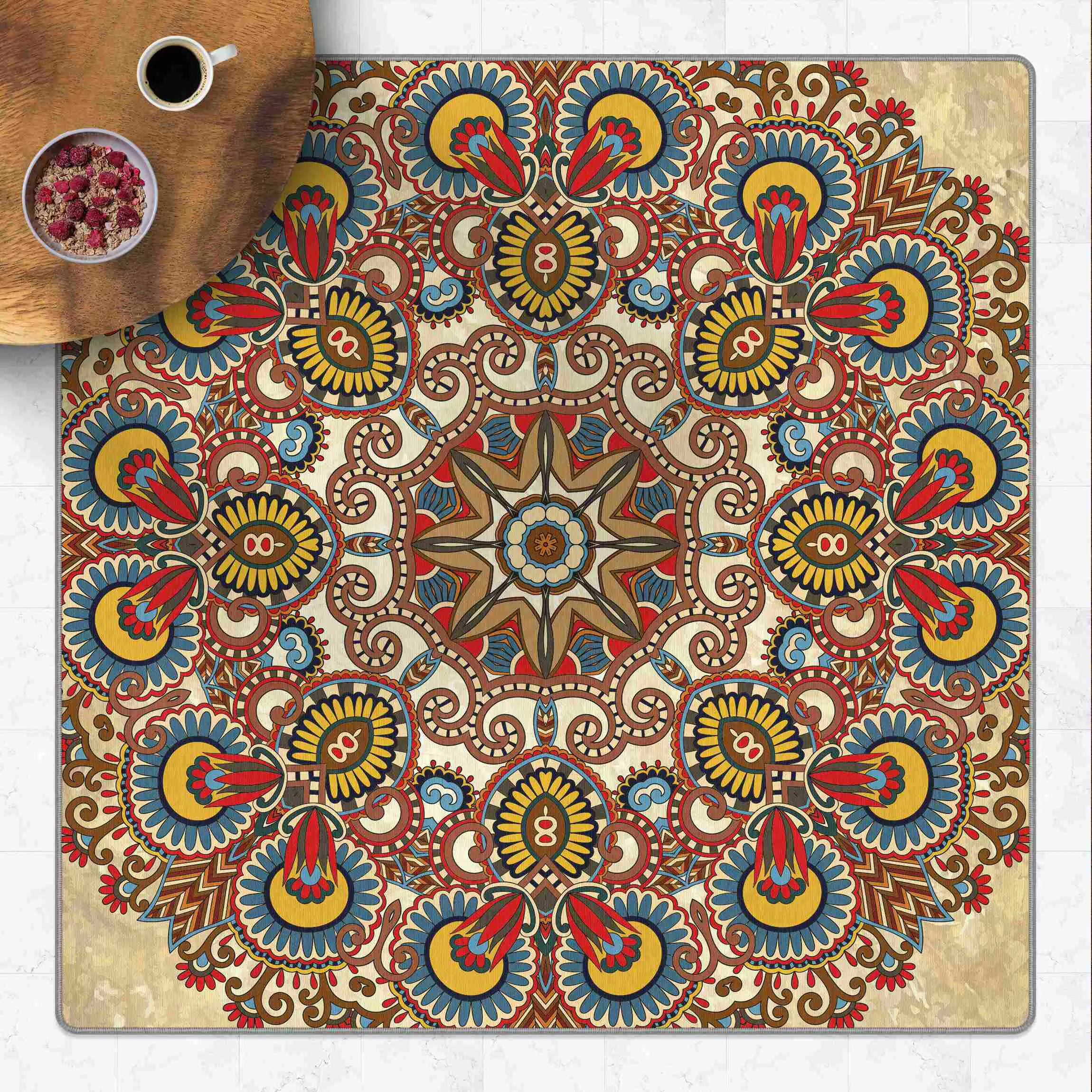 Teppich Farbiges Mandala günstig online kaufen