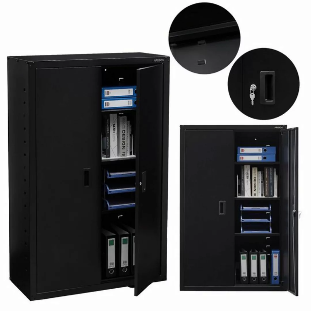 Arebos Aktenschrank Büroschrank Materialschrank Stahlschrank 140x90x40 cm ( günstig online kaufen