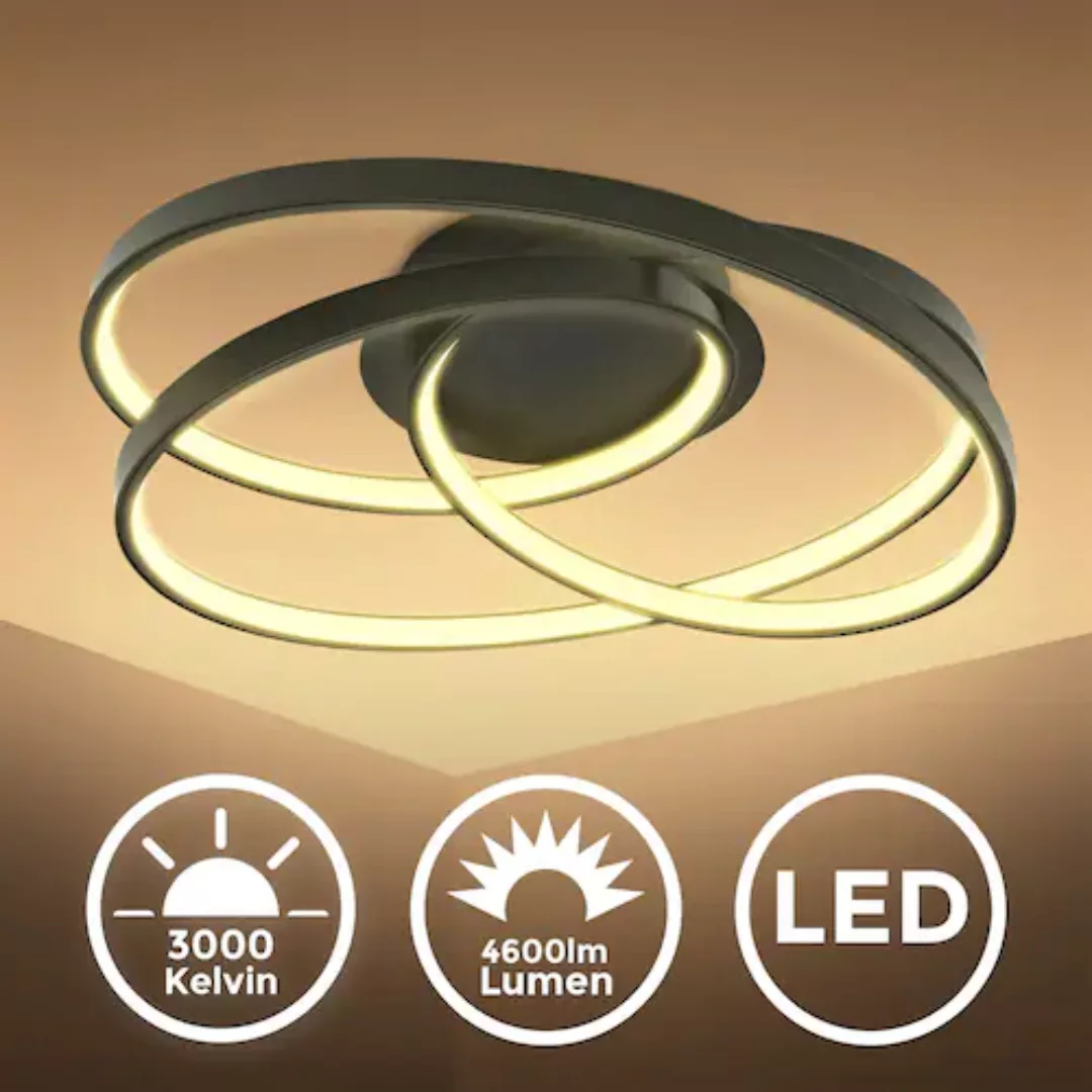 B.K.Licht LED Deckenleuchte »LED Frame-Deckenlampe, Ringleuchte, Schwarz, 3 günstig online kaufen