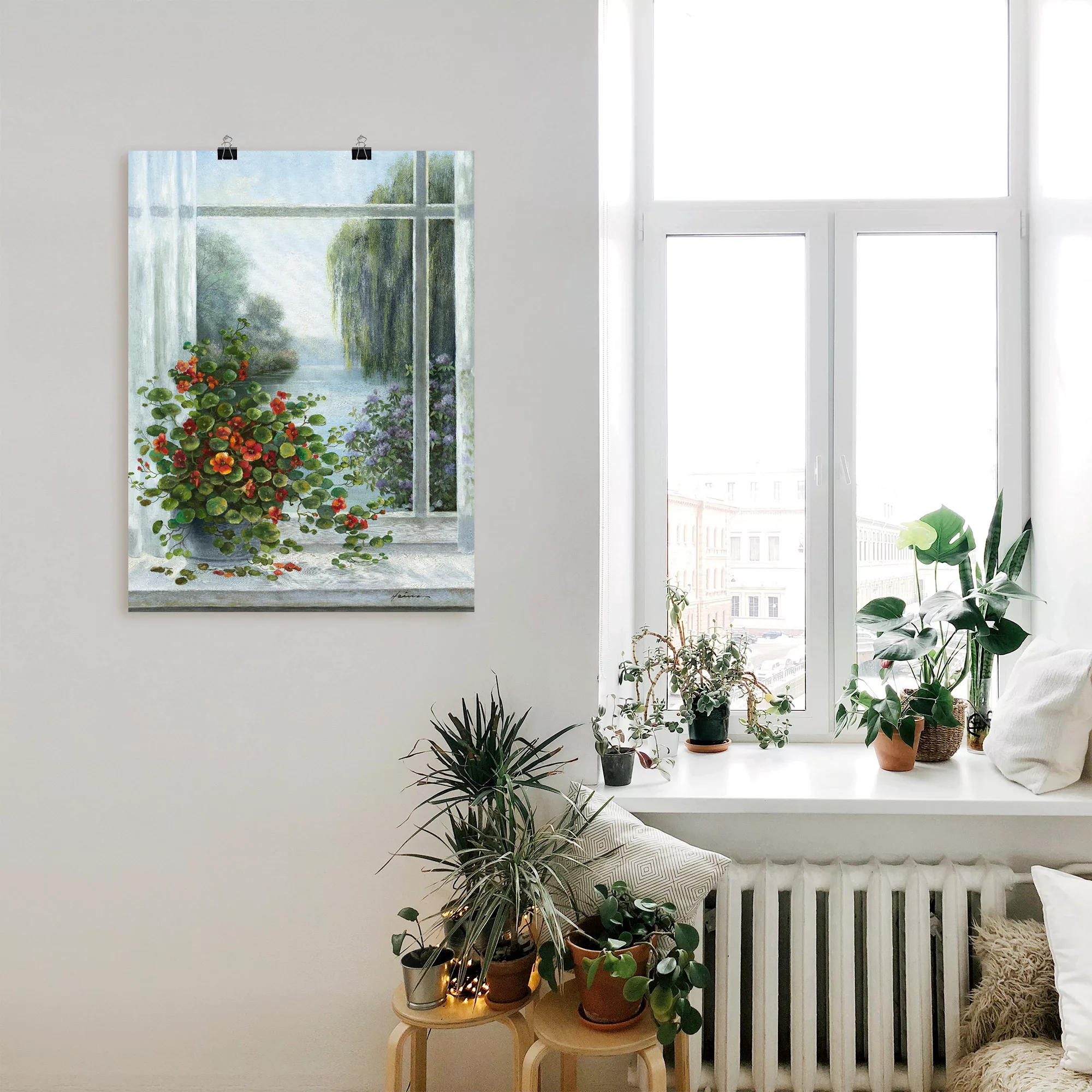 Artland Wandbild "Kapuzinerkresse am Fenster", Arrangements, (1 St.) günstig online kaufen