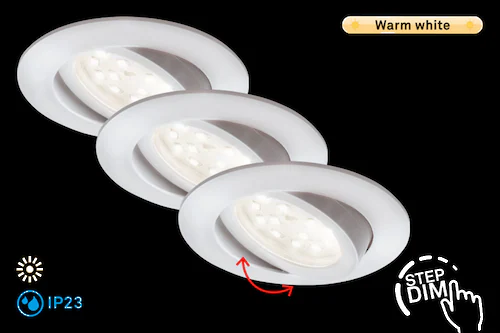 Briloner LED-Einbaustrahler Attach Dim 3er Nickel Matt Ø 8,2 cm günstig online kaufen