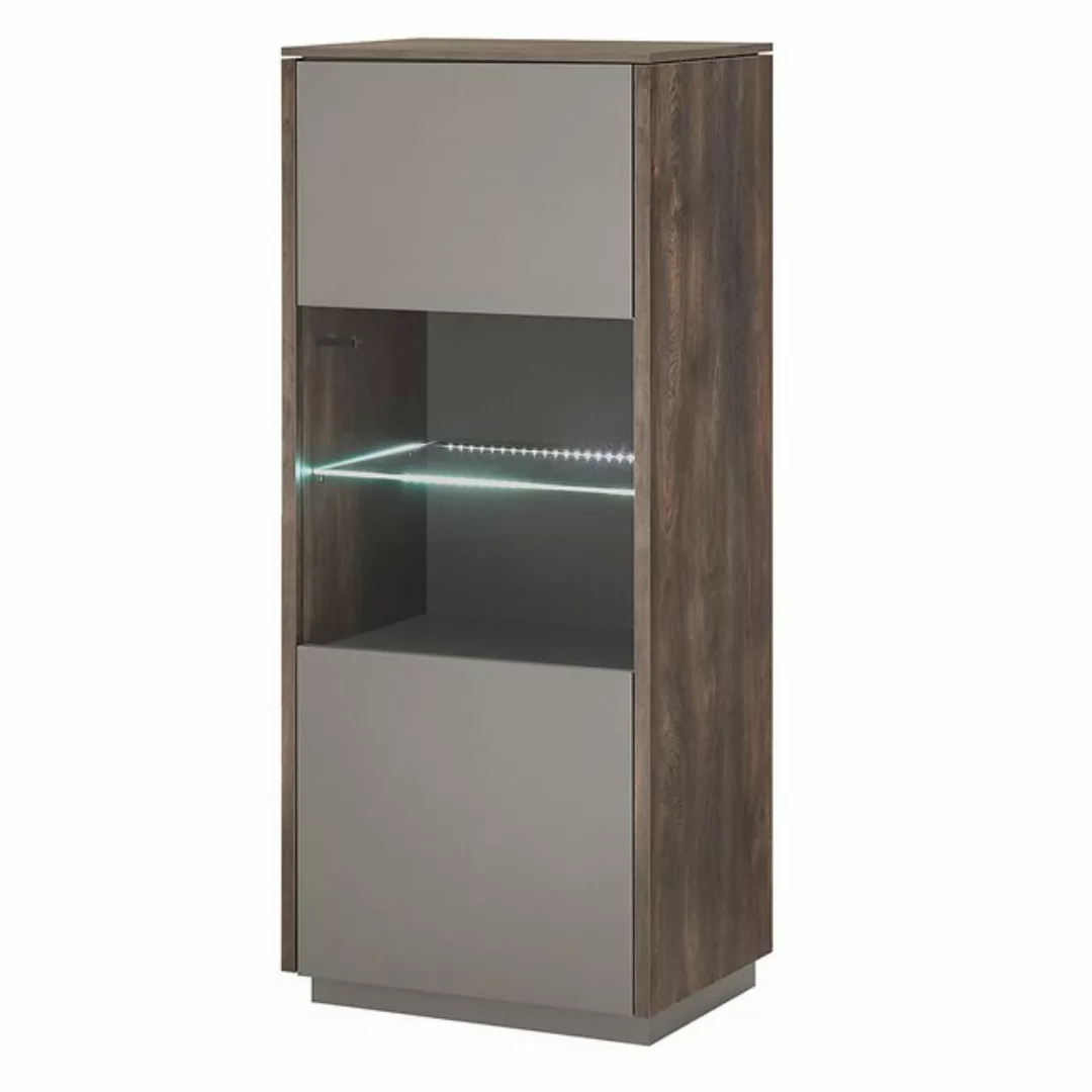 Lomadox Stauraumschrank LAFAYETE-61 3er Set, Eiche mit anthrazit günstig online kaufen