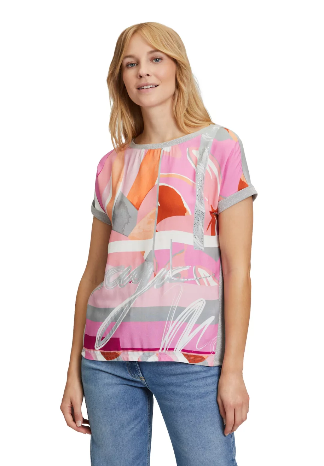 Betty Barclay Kurzarmshirt "Betty Barclay Blusenshirt mit Aufdruck", Materi günstig online kaufen