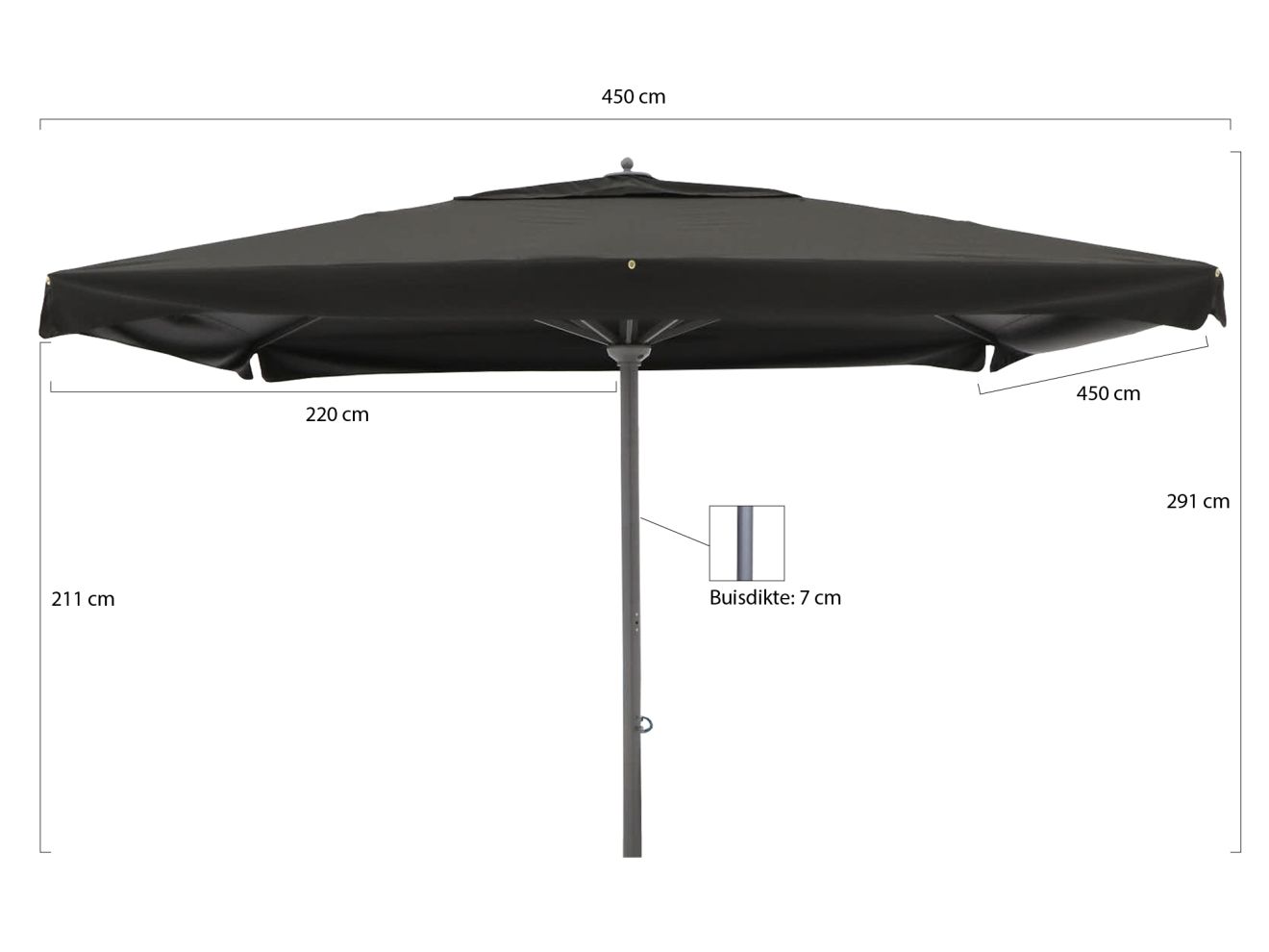 Shadowline Java Sonnenschirm 450x450 cm günstig online kaufen