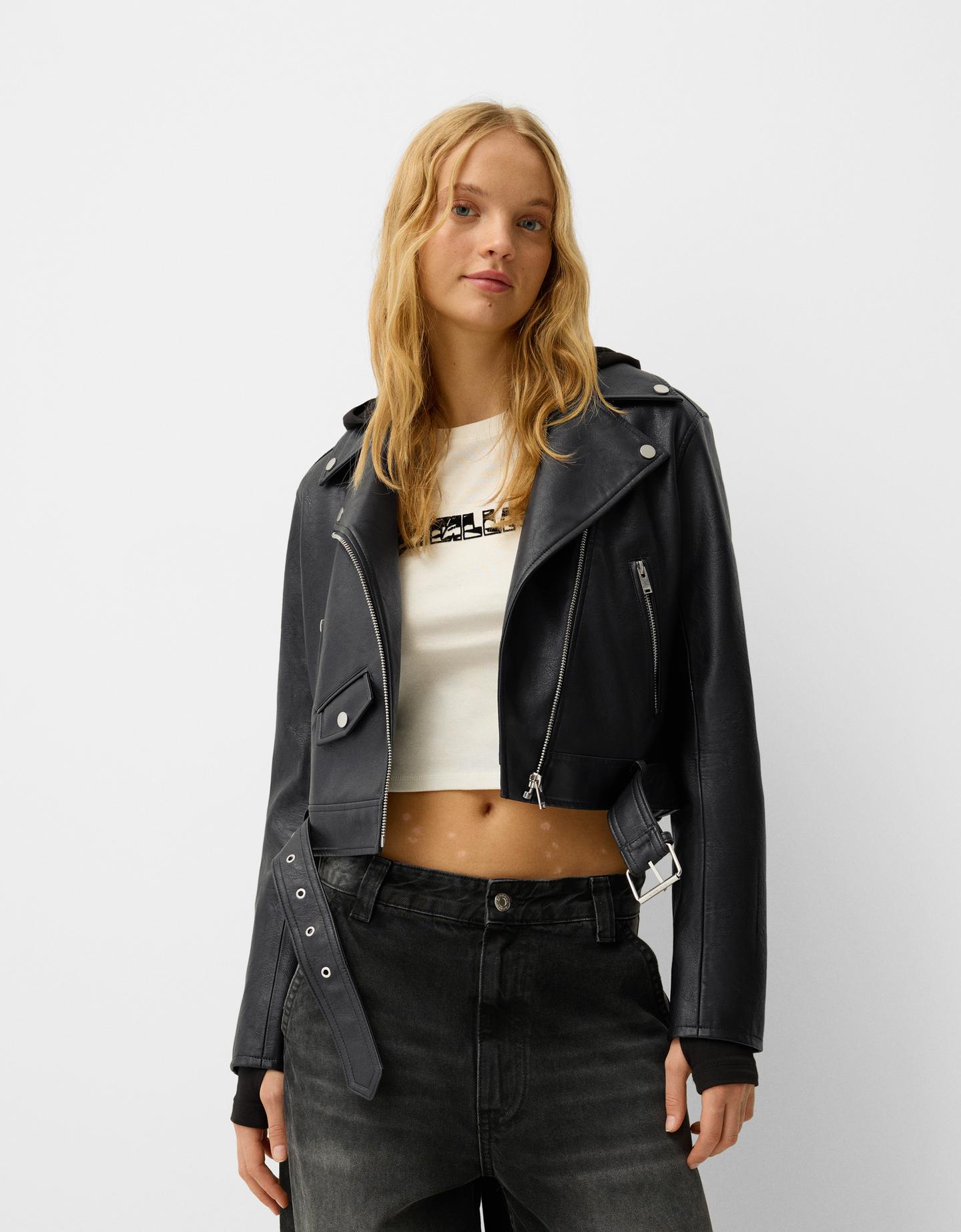 Bershka Jacke Damen Xl Schwarz günstig online kaufen